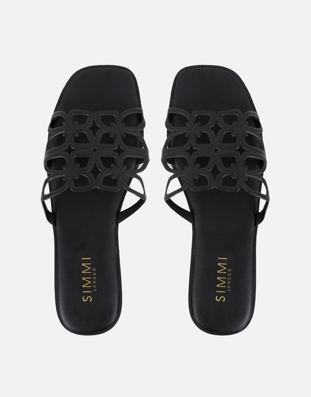 Lumi Black Slip On Flat Sandals