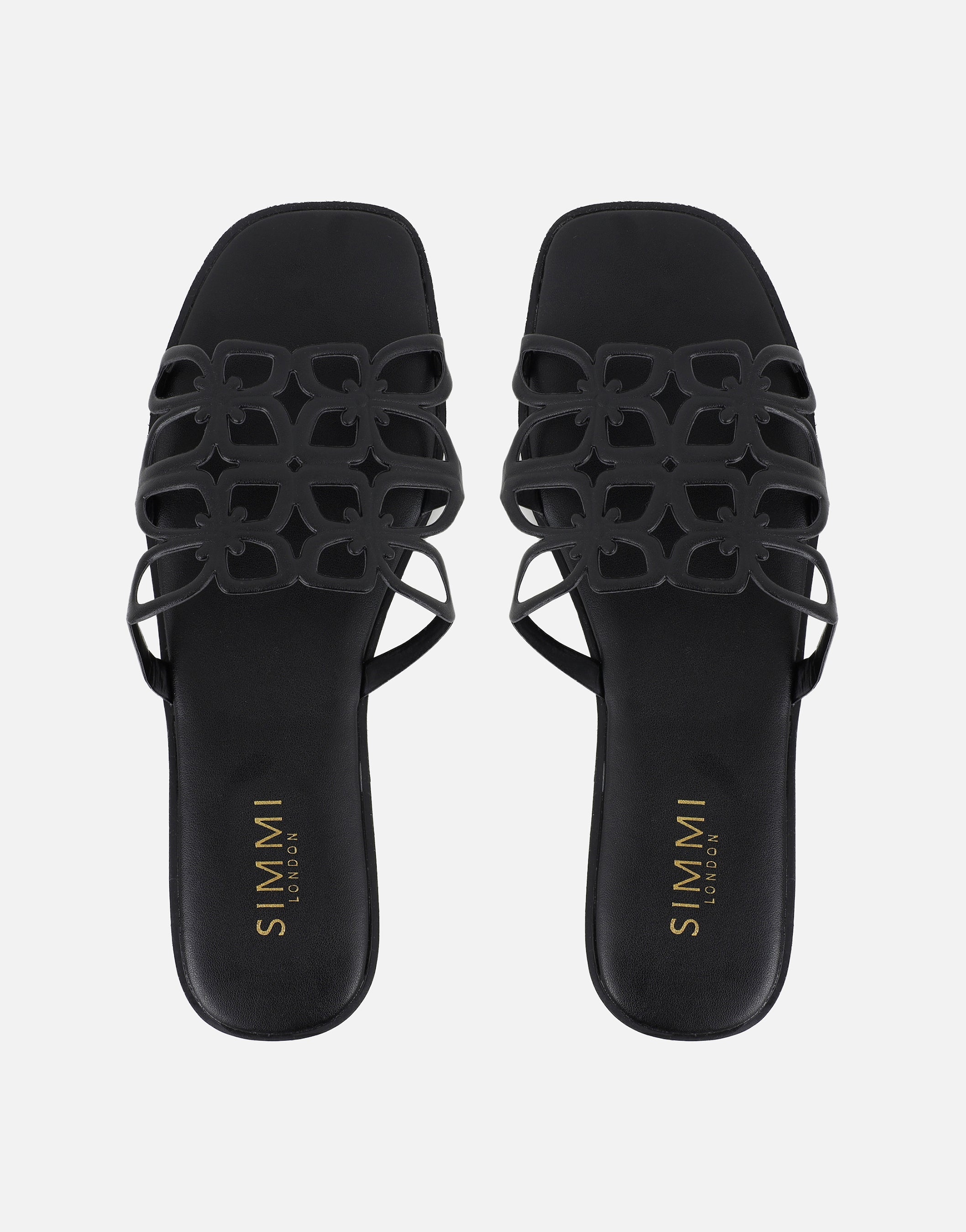 Lumi Black Slip On Flat Sandals