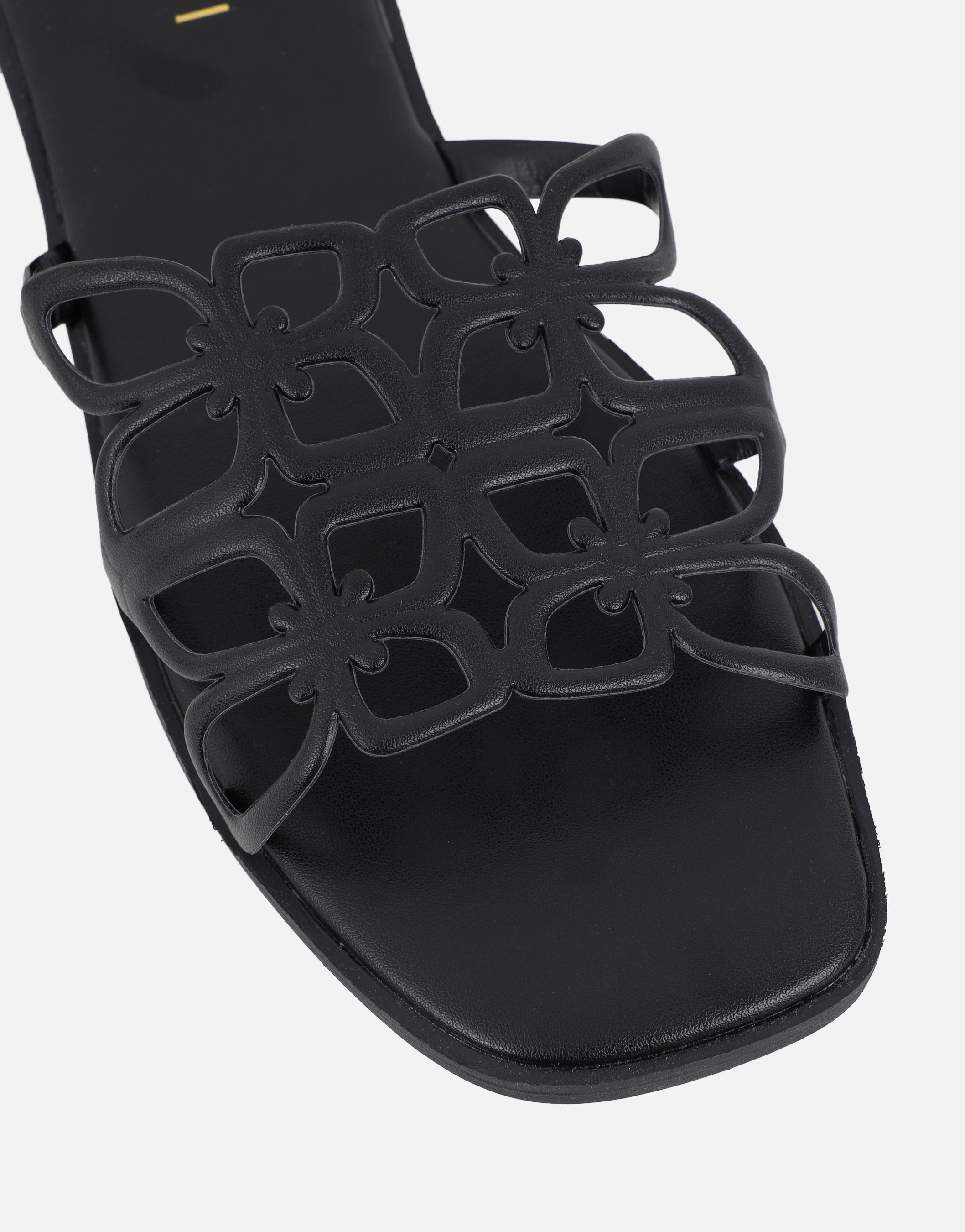Lumi Black Slip On Flat Sandals