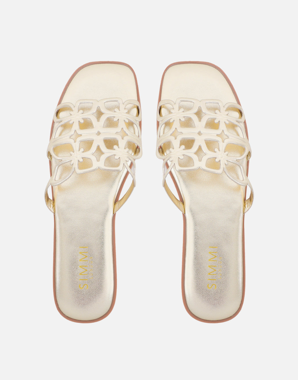 Lumi Gold Slip On Flat Sandals