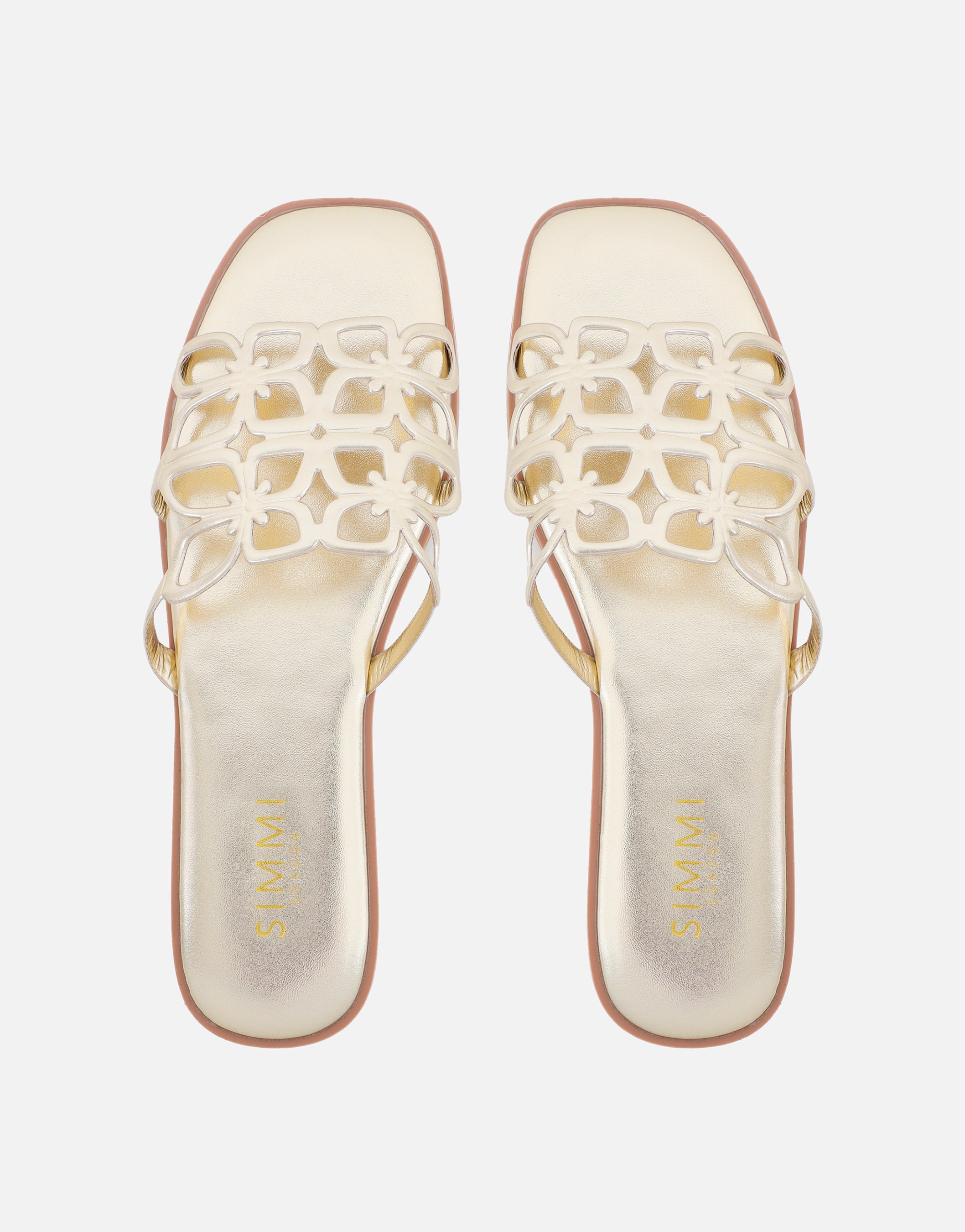 Lumi Gold Slip On Flat Sandals