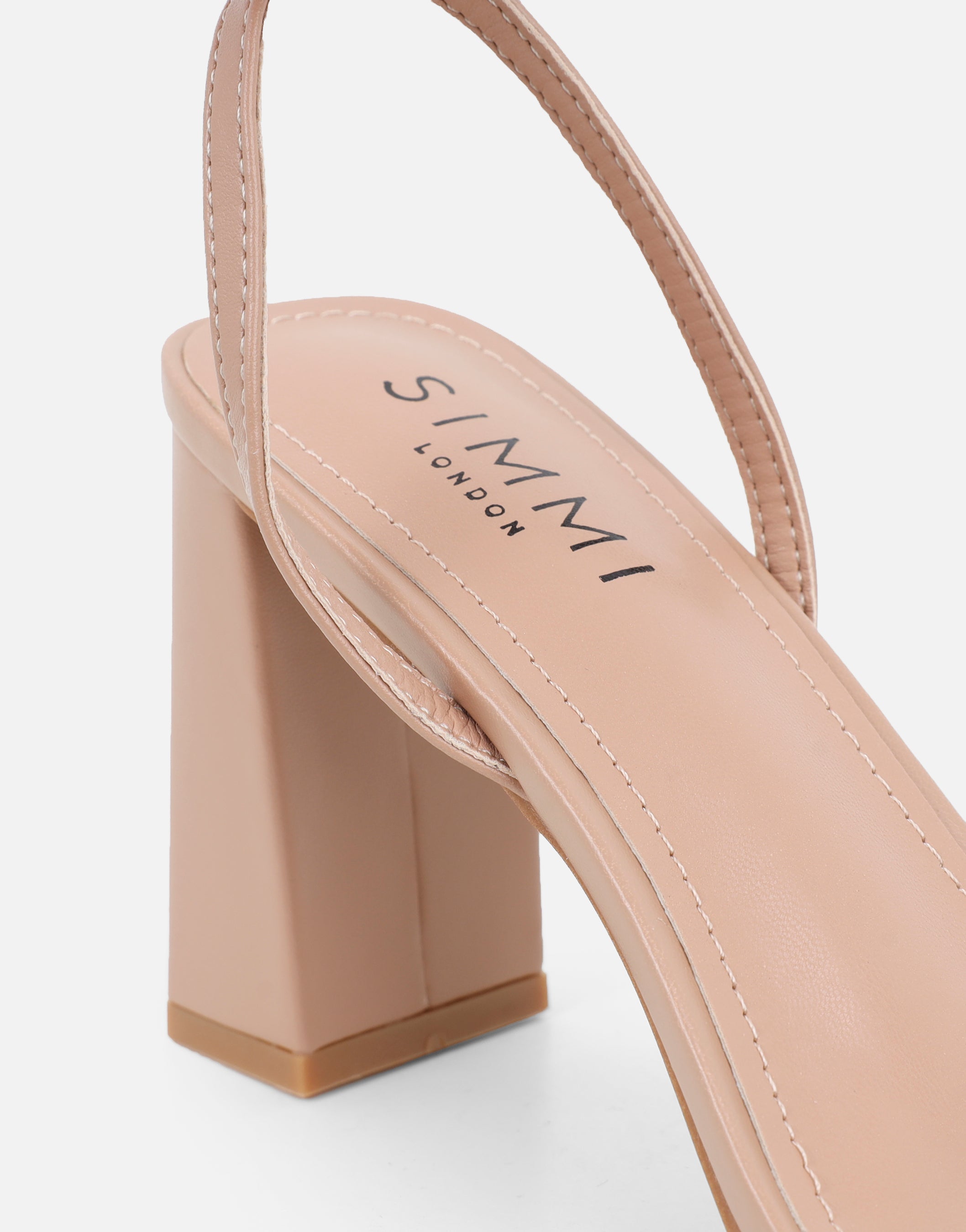 Penelope Beige Block Heeled Sandals