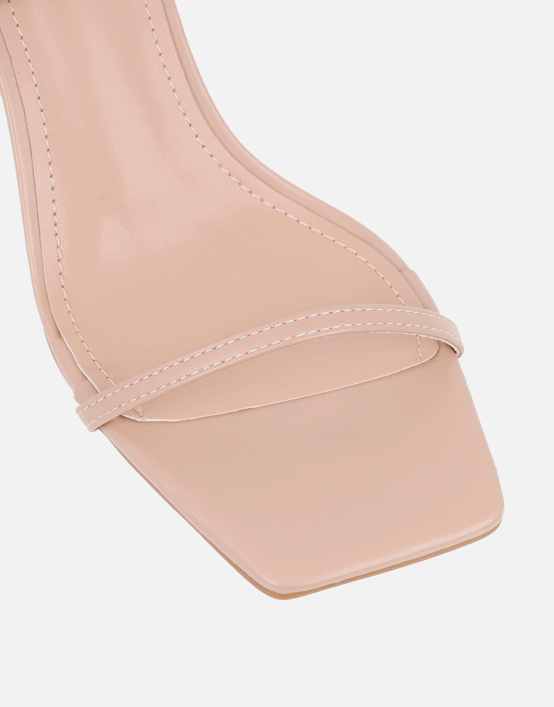 Penelope Beige Block Heeled Sandals