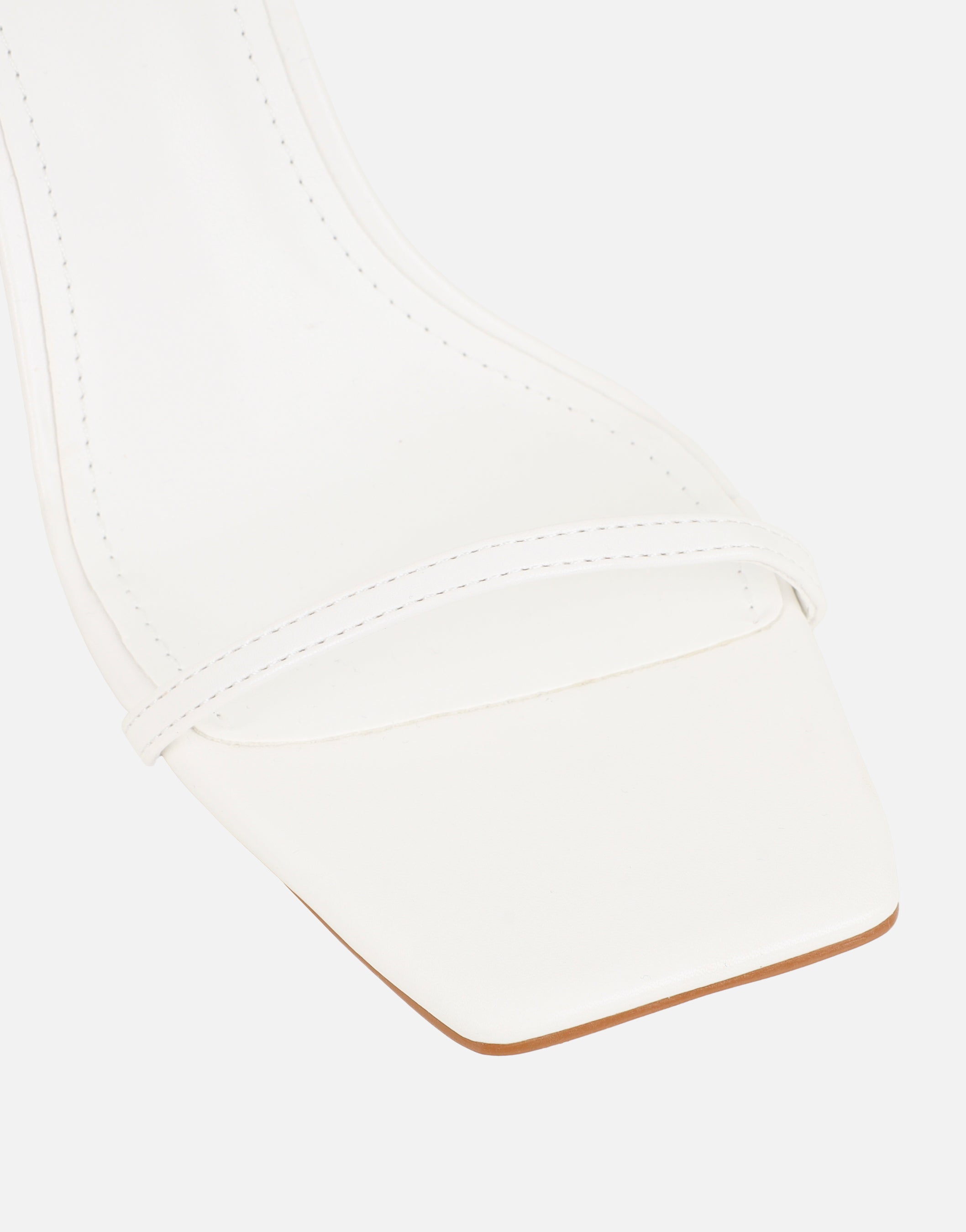 Penelope White Block Heeled Sandals