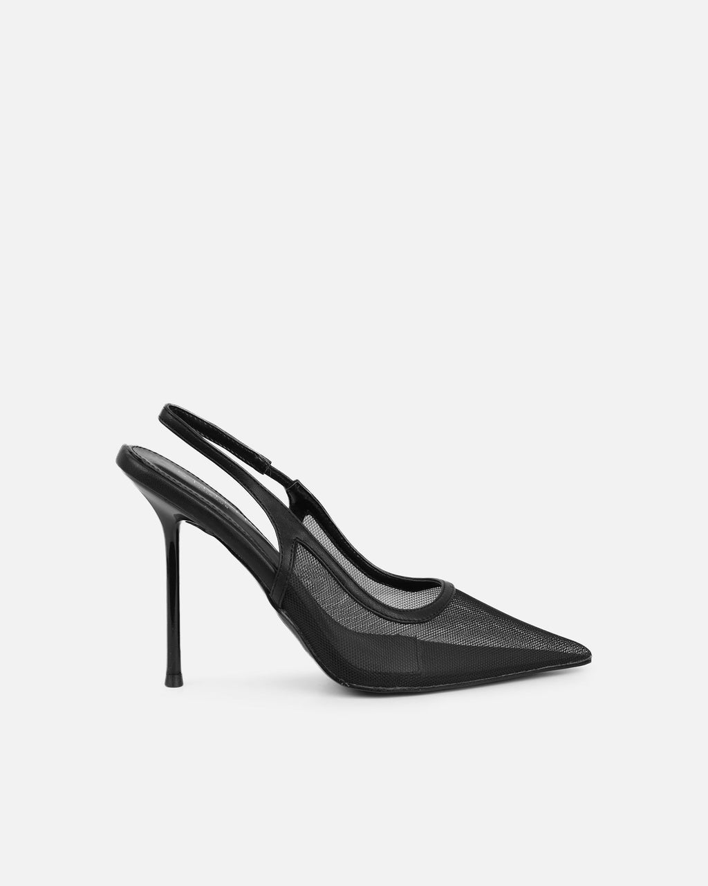 Morley Black Mesh Slingback Courts