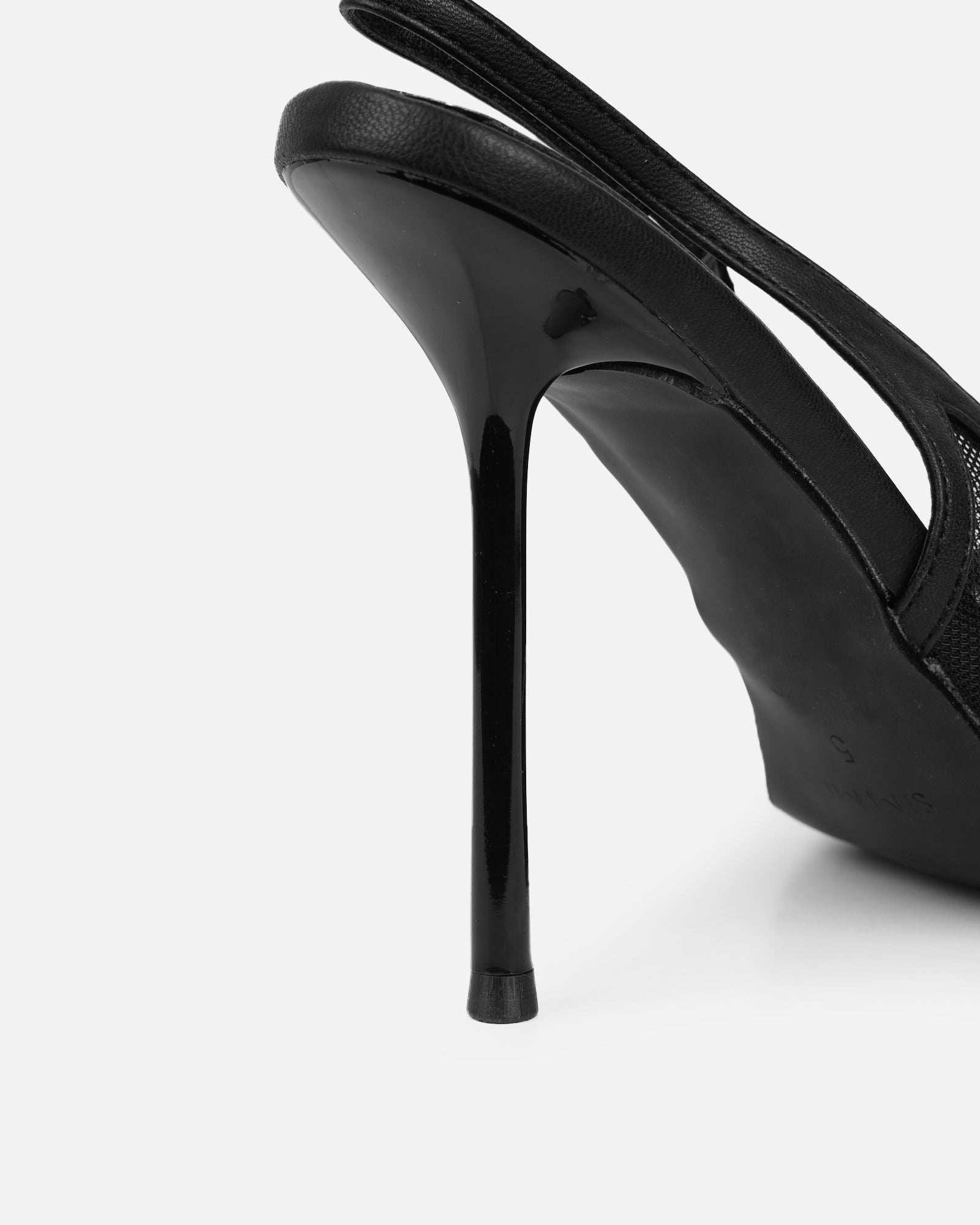 Morley Black Mesh Slingback Courts
