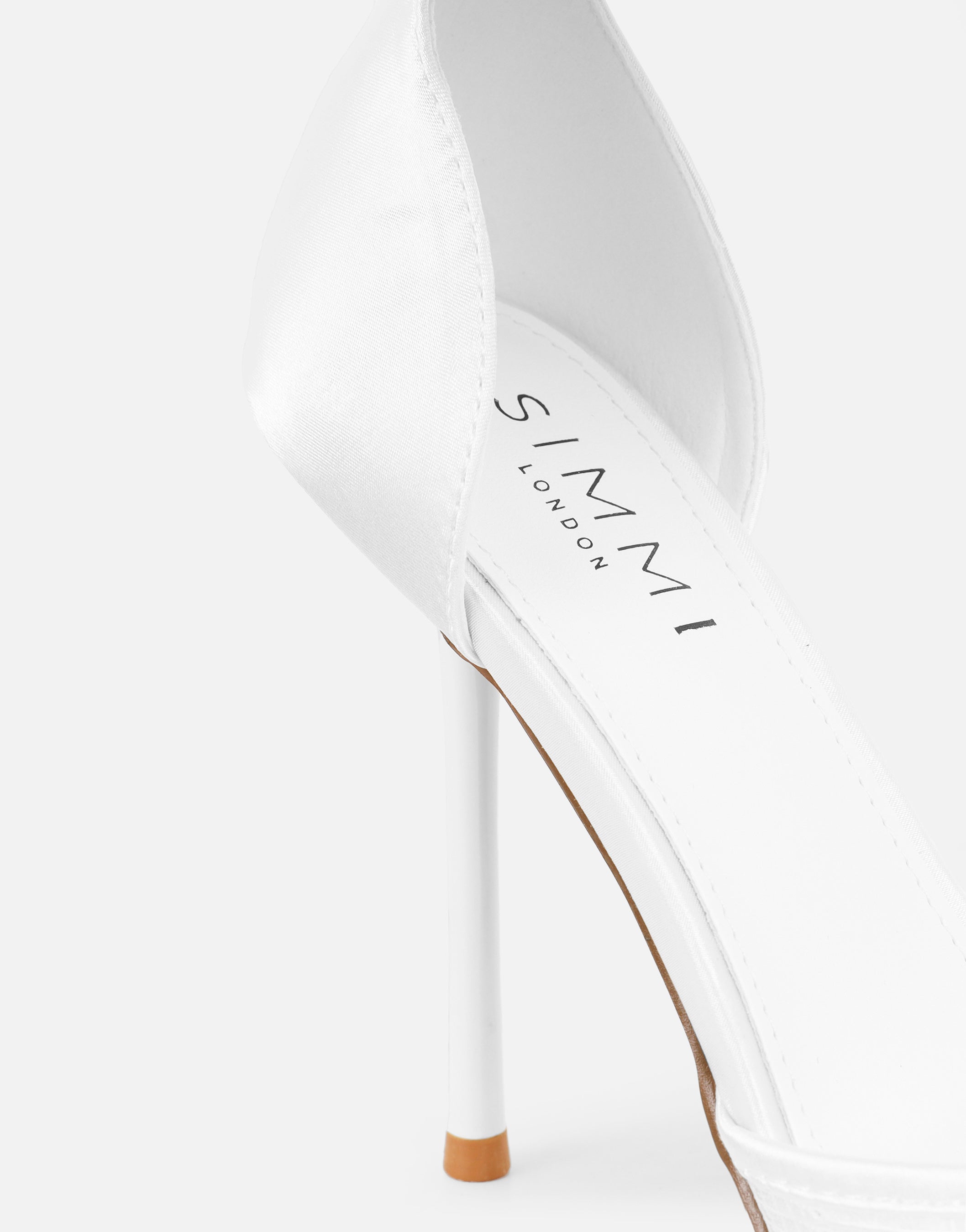 Deena White Lace Court Shoes