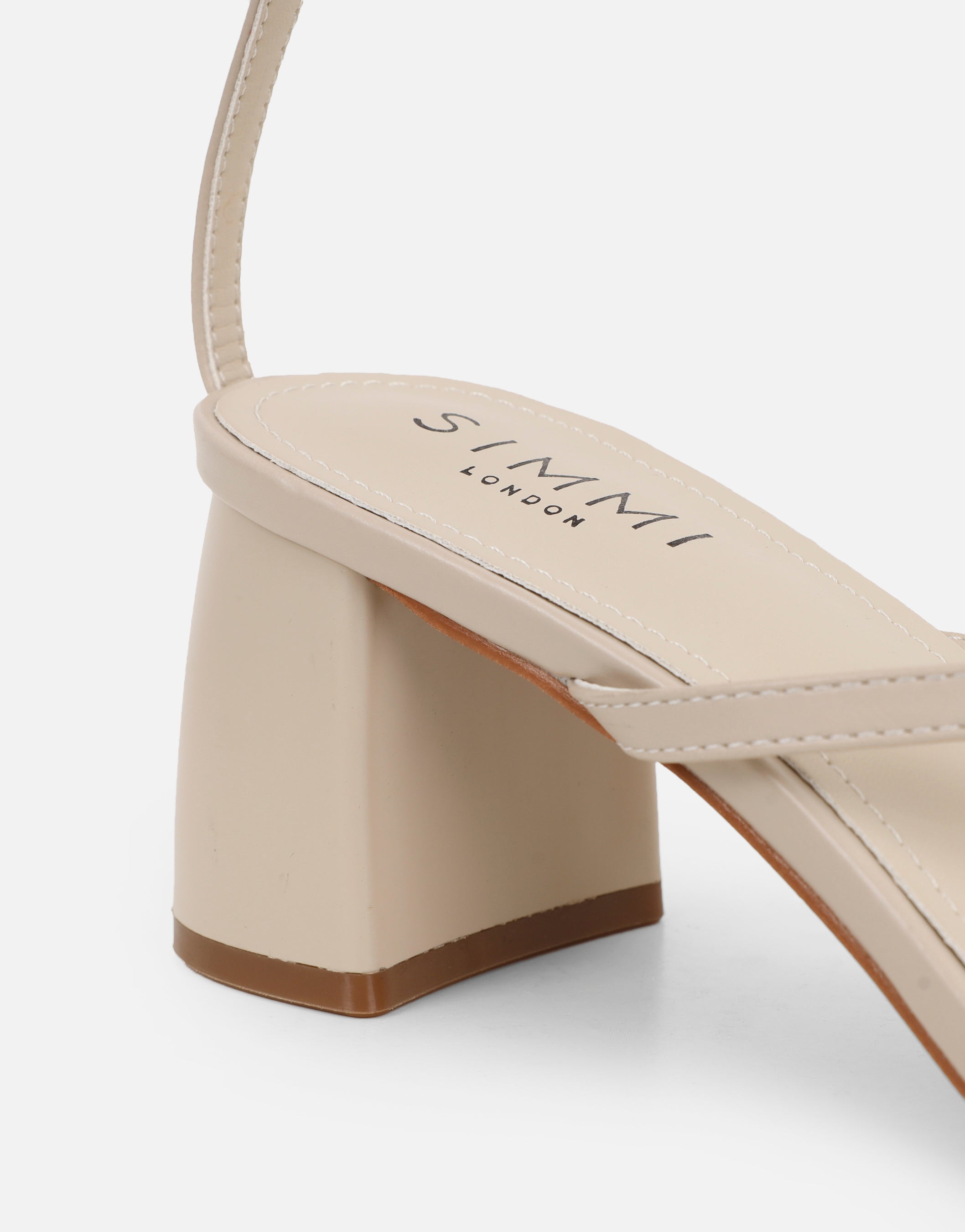 Mandy Stone Toe Post Block Heeled Sandals
