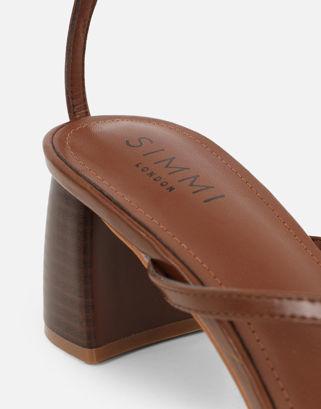 Mandy Tan Toe Post Block Heeled Sandals
