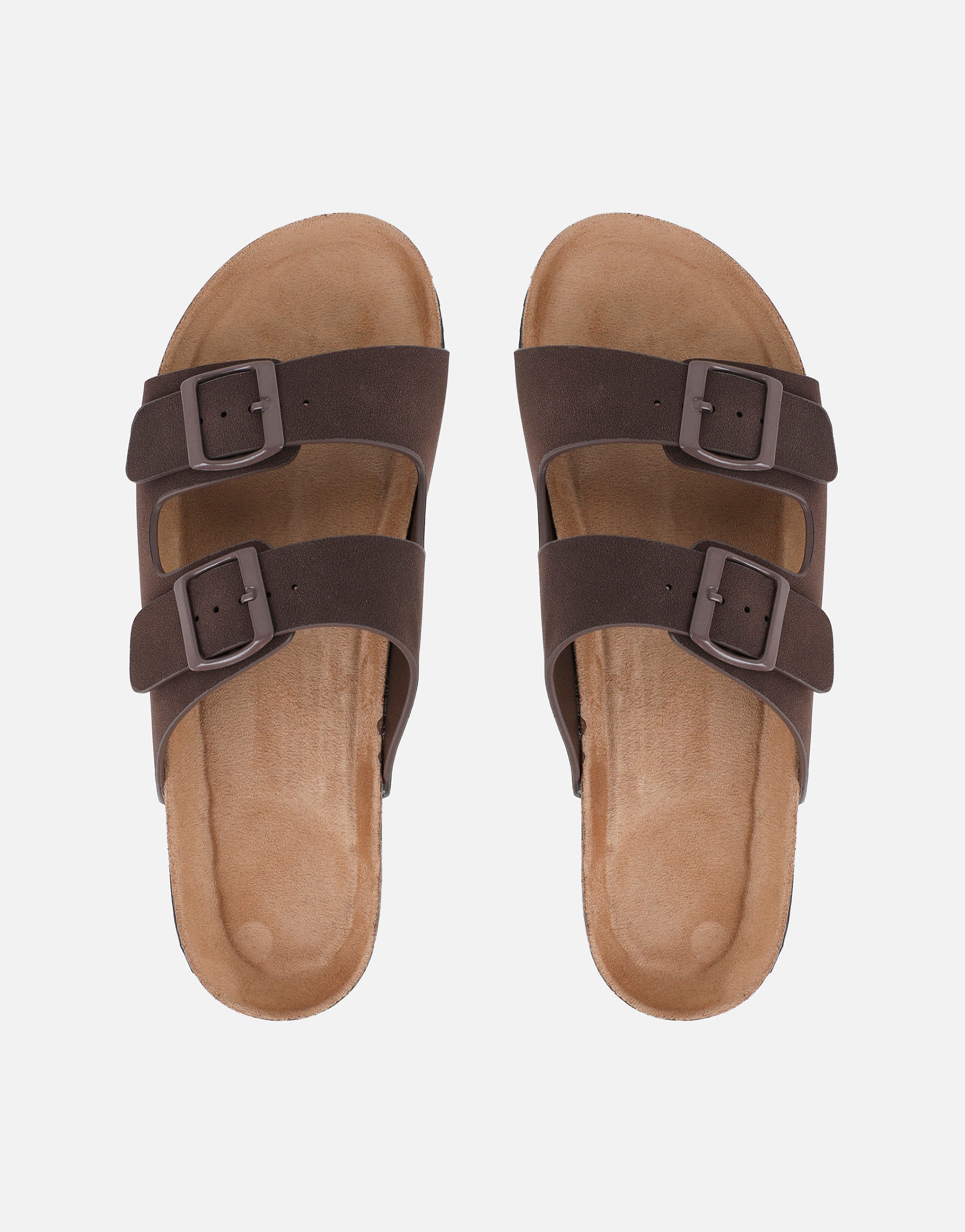 Manny Chocolate Slip On Footbed Flat Sandals