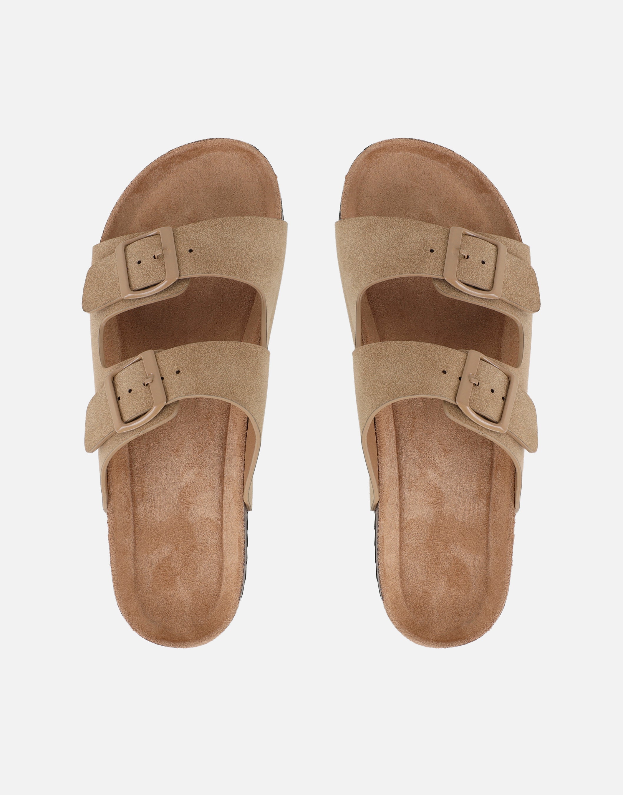 Manny Taupe Slip On Footbed Flat Sandals