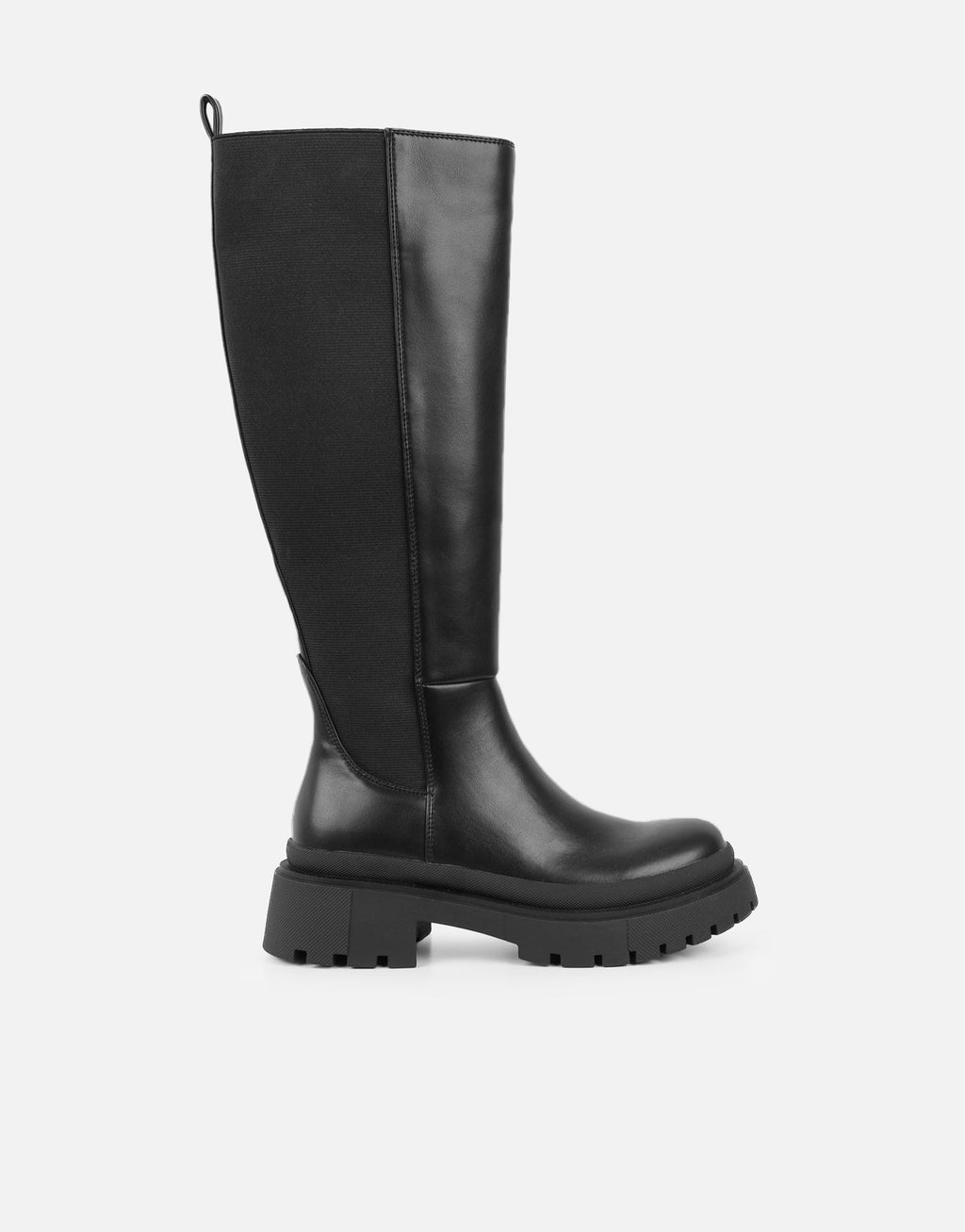 Remus Black Knee High Sock Chunky Boots