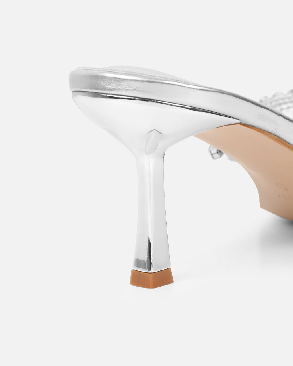 Sheen Silver Metallic Diamante Toe Post Heeled Sandals