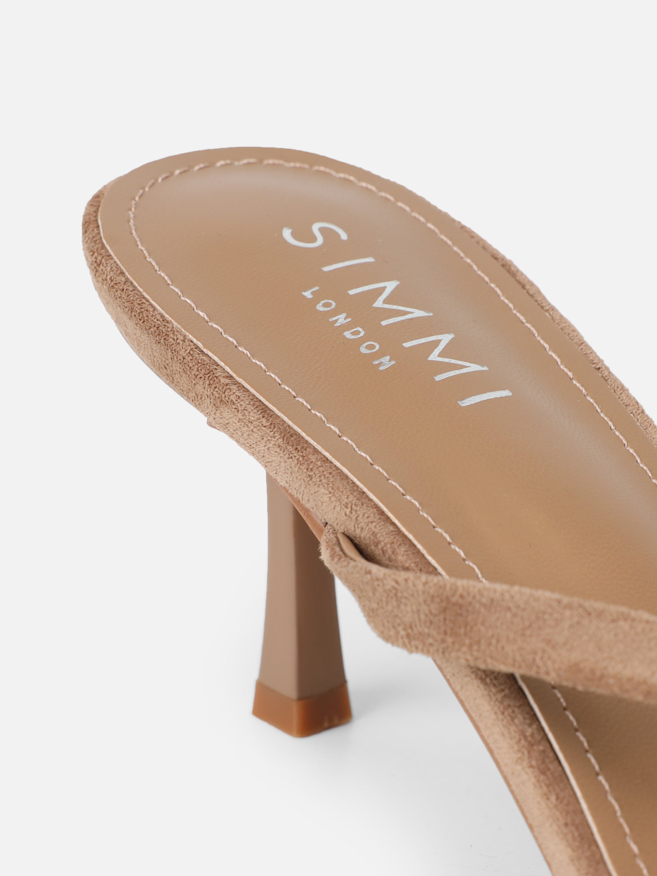 Jesse Dark Beige Suede Knot Detail Heeled Sandals