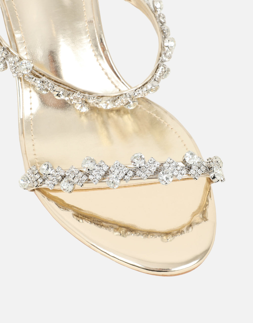 Maude Gold Mirror Diamante Mules