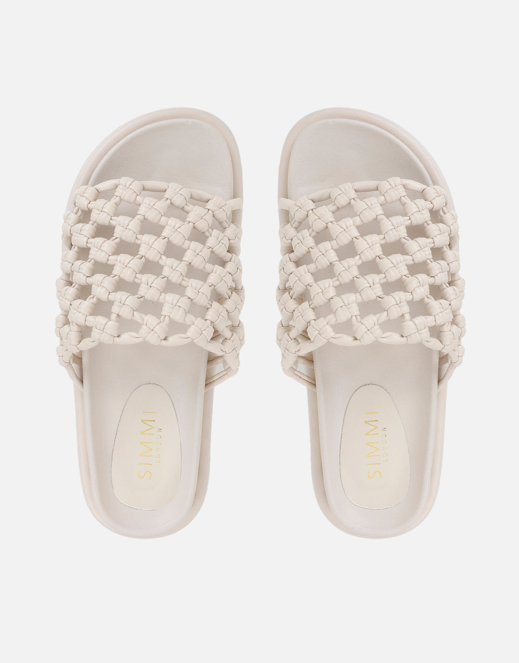 Vanya Stone Woven Mesh Chunky Flats