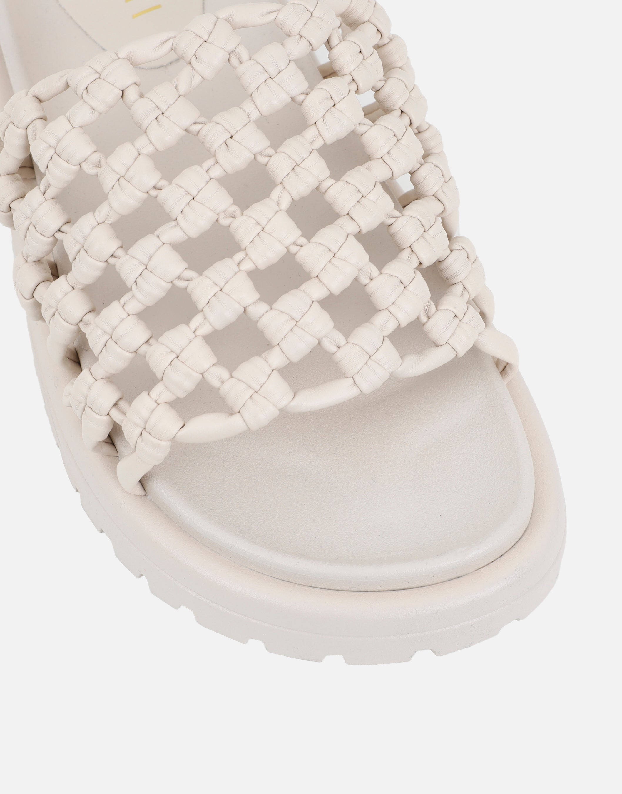 Vanya Stone Woven Mesh Chunky Flats