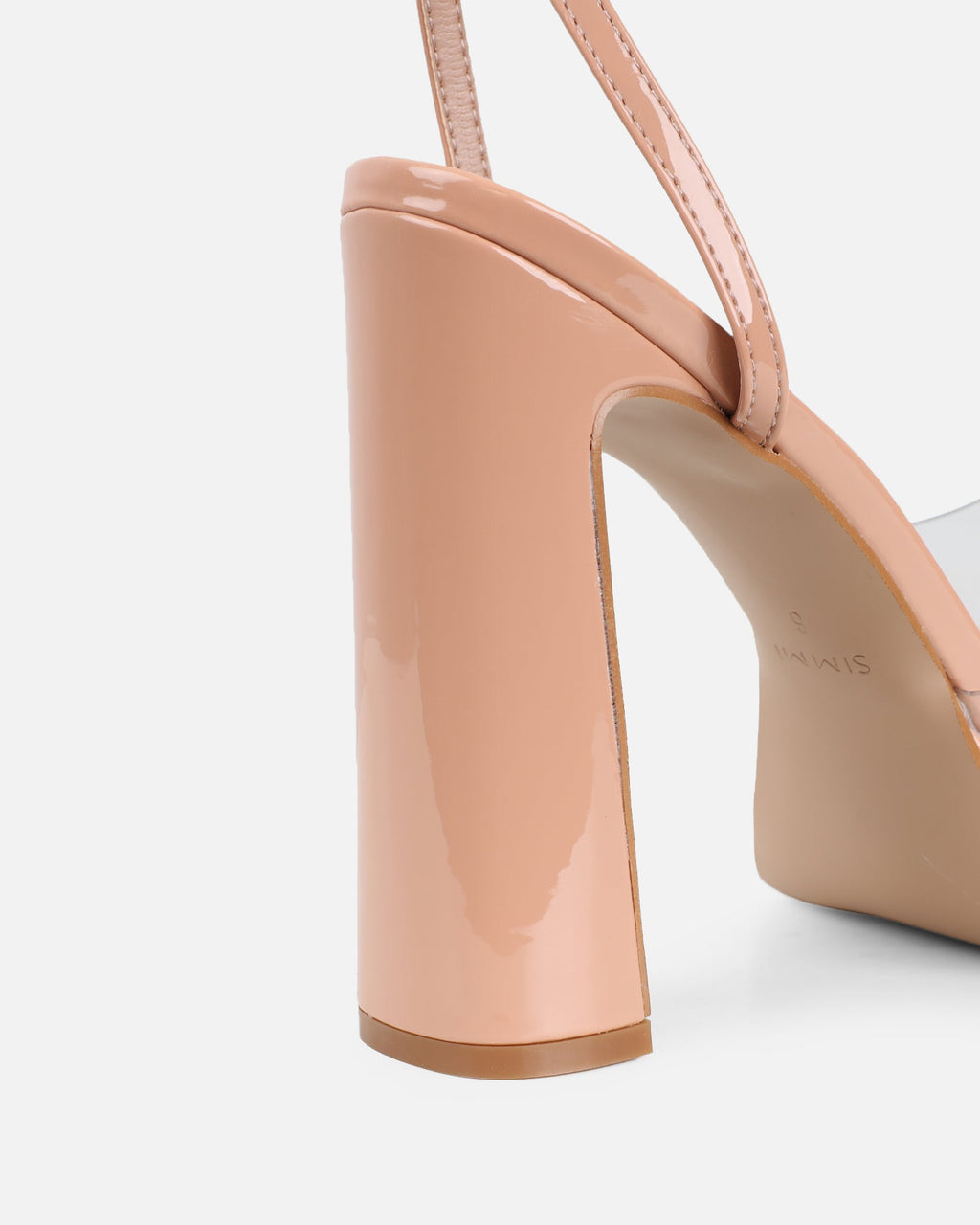 Mauraz Nude Clear Platform Heeled Sandals