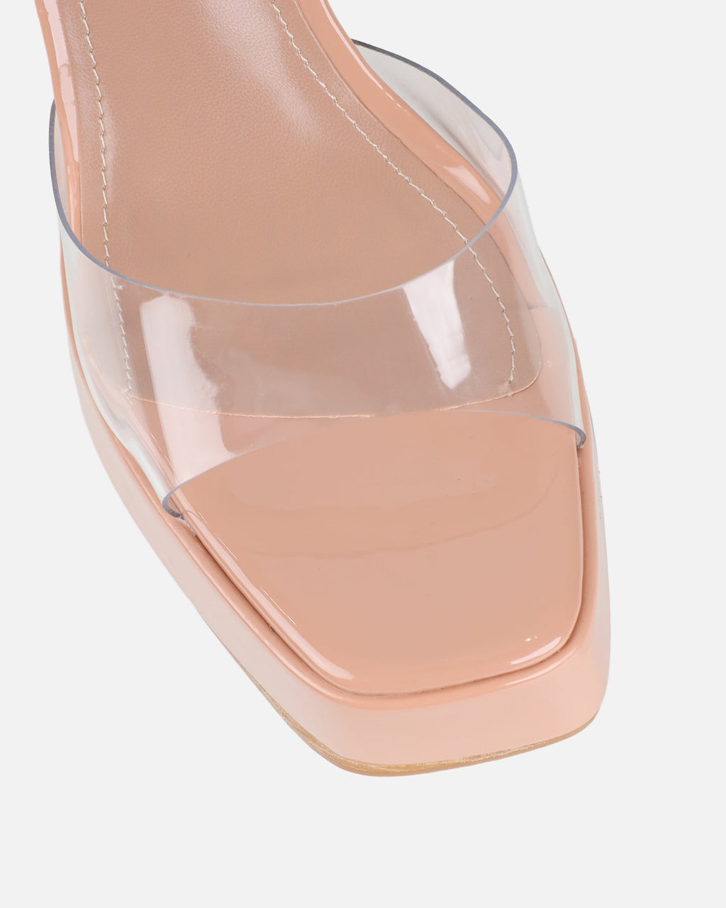 Mauraz Nude Clear Platform Heeled Sandals