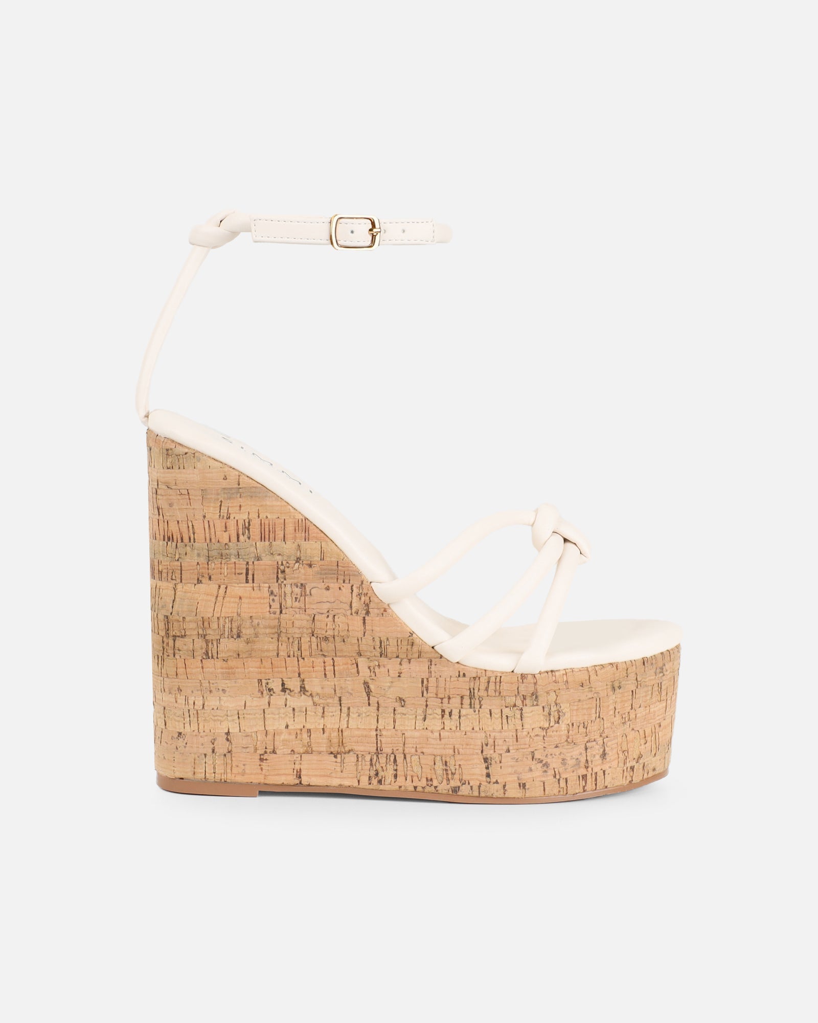 Manola White Wedge Heels
