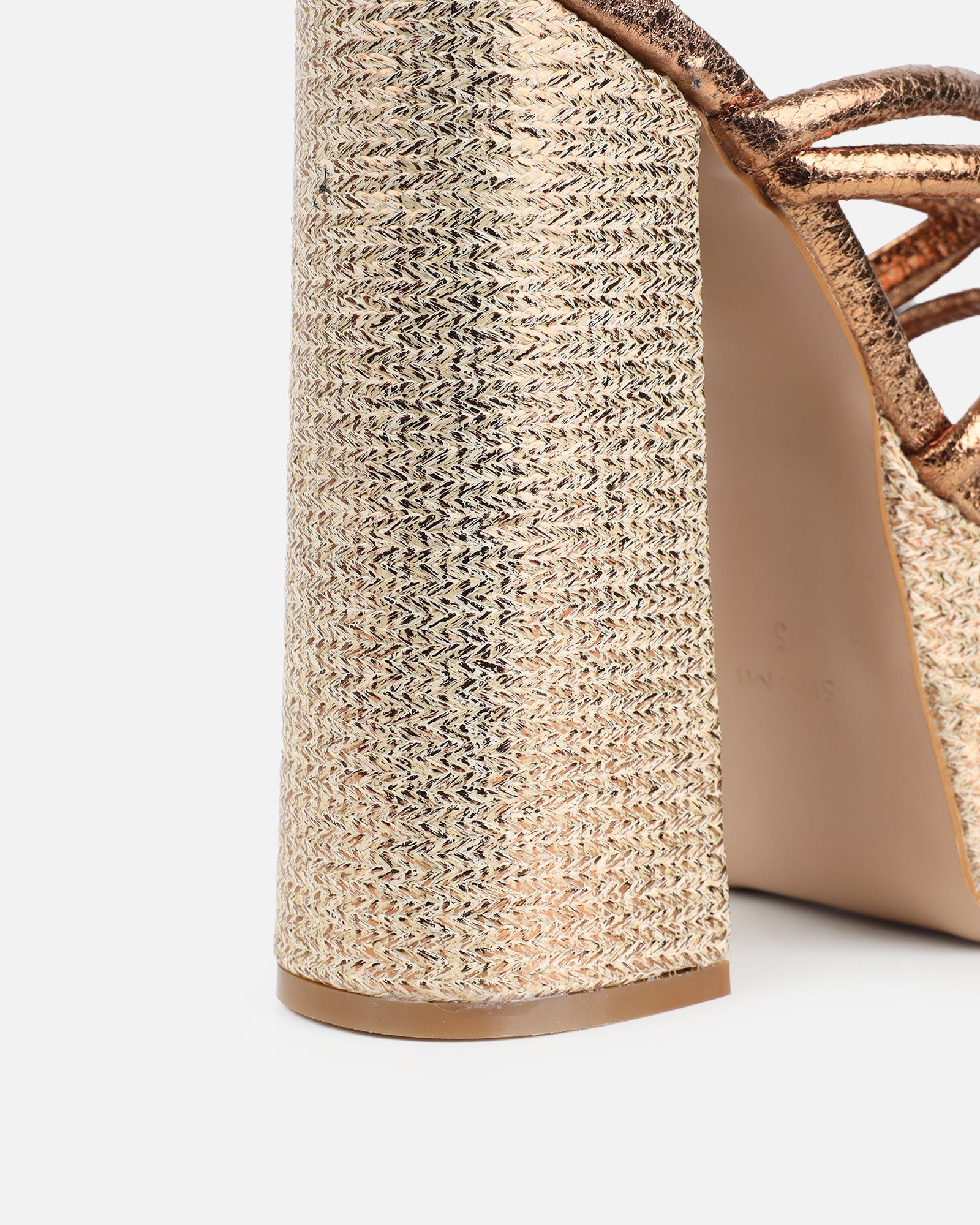 Troppaz Bronze Metallic Platform Heeled Sandals