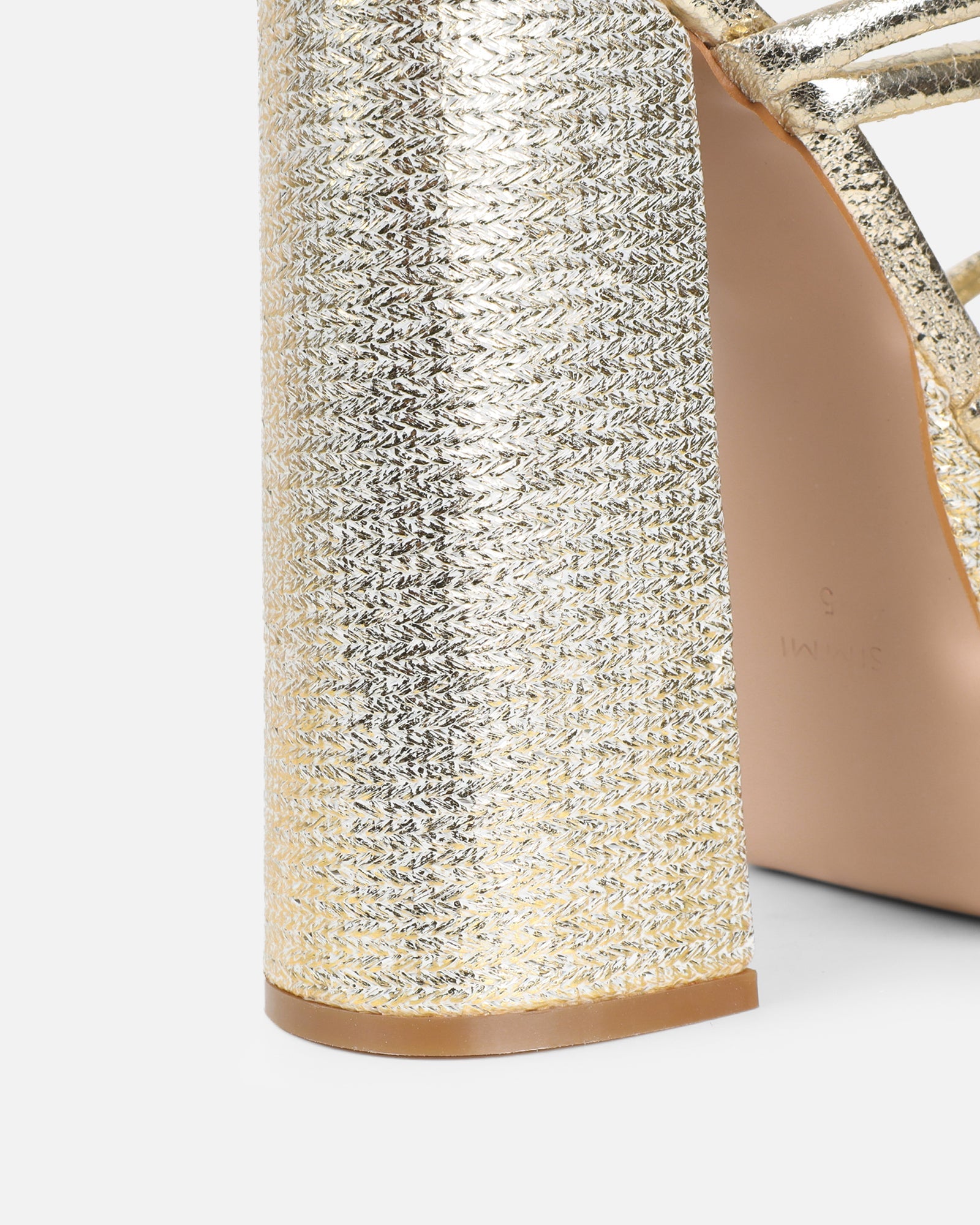 Troppaz Gold Metallic Platform Heeled Sandals