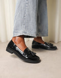 Nerri Black Patent Tassel Loafers