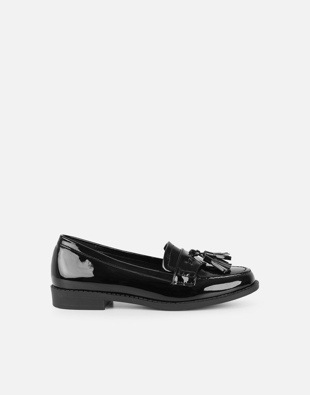 Nerri Black Patent Tassel Loafers