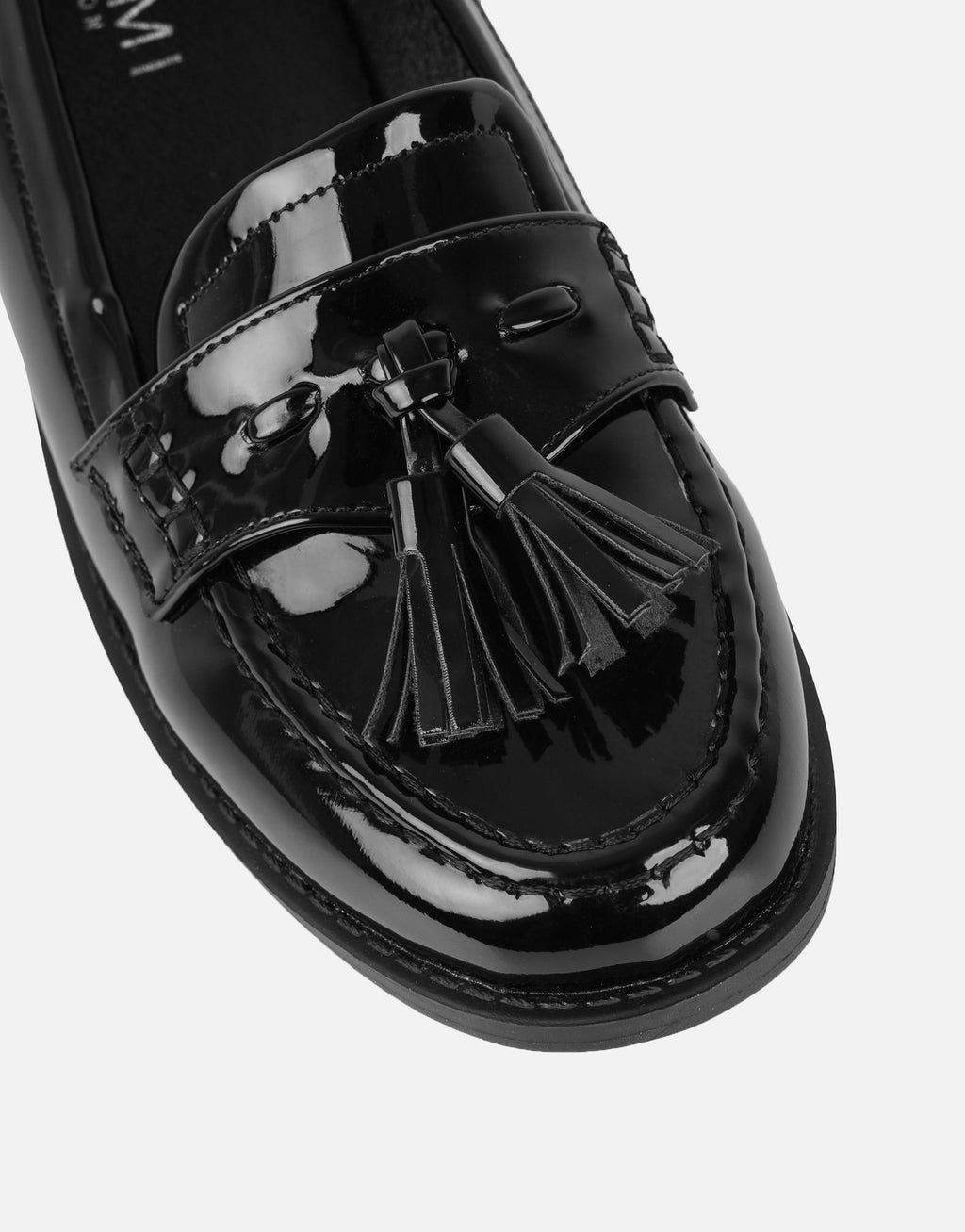 Nerri Black Patent Tassel Loafers
