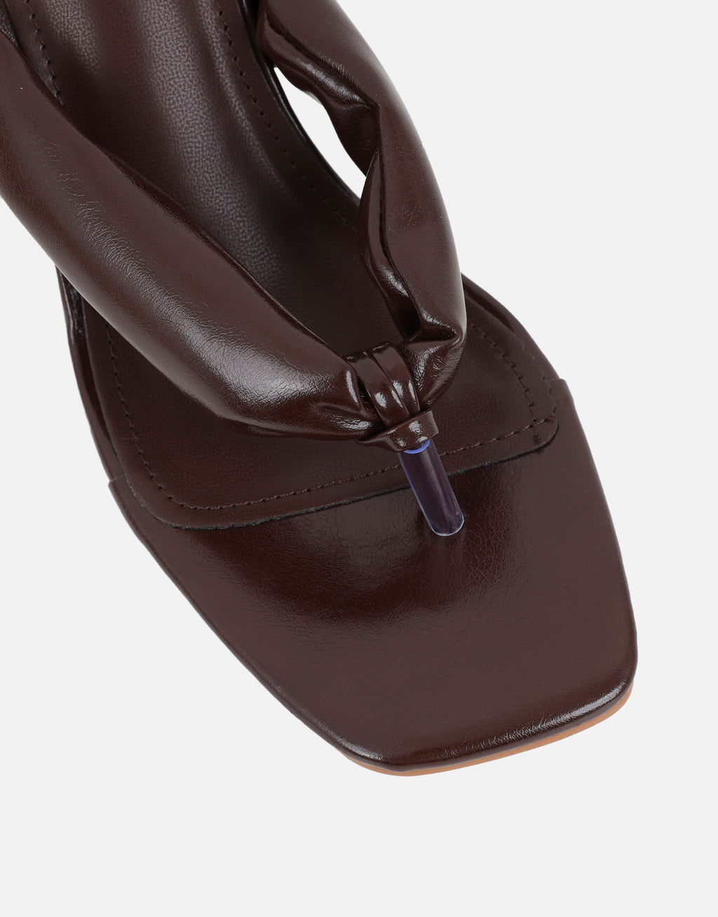 Lila Brown Toe Post Heeled Sandals