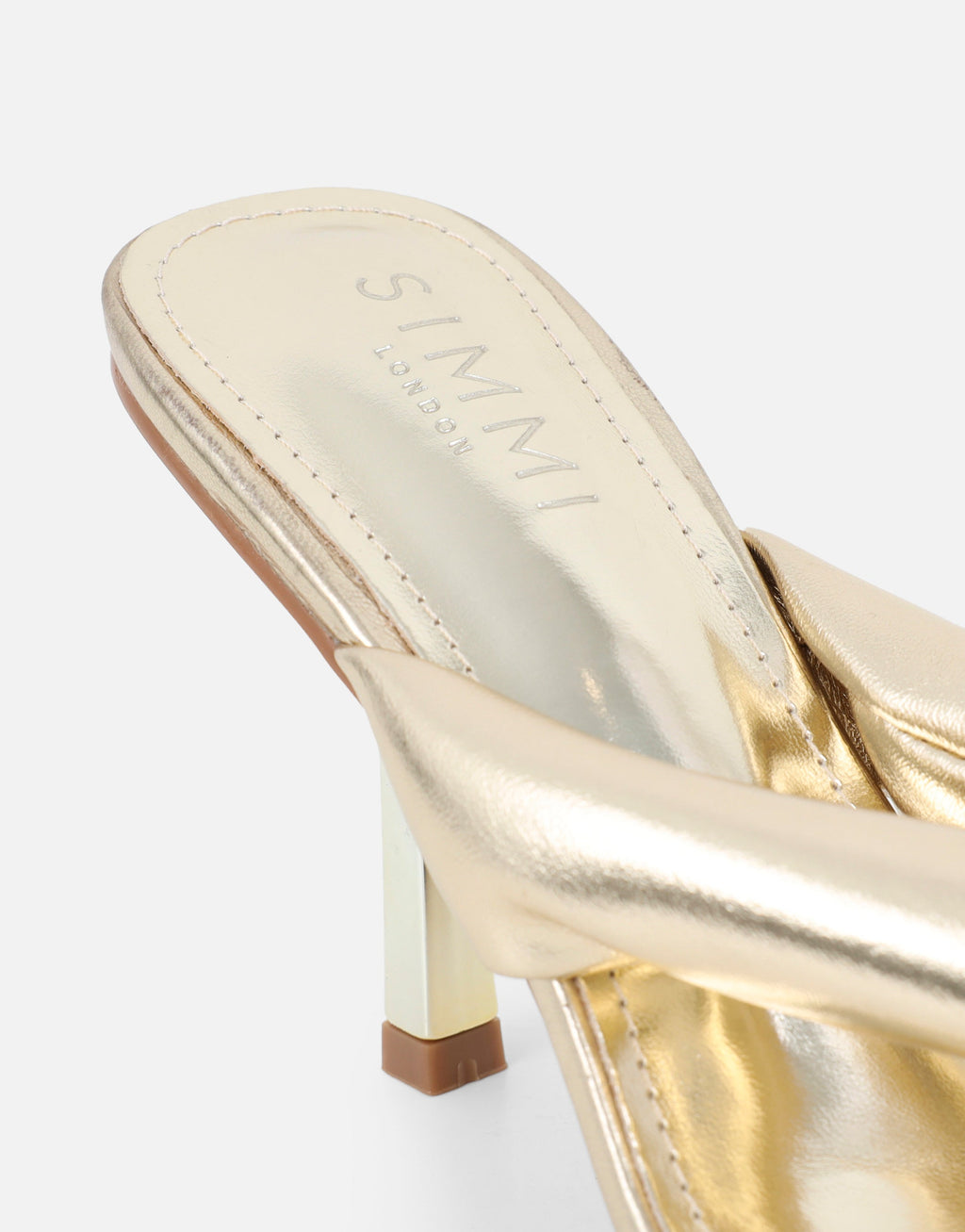 Lila Gold Metalic Toe Post Heeled Sandals