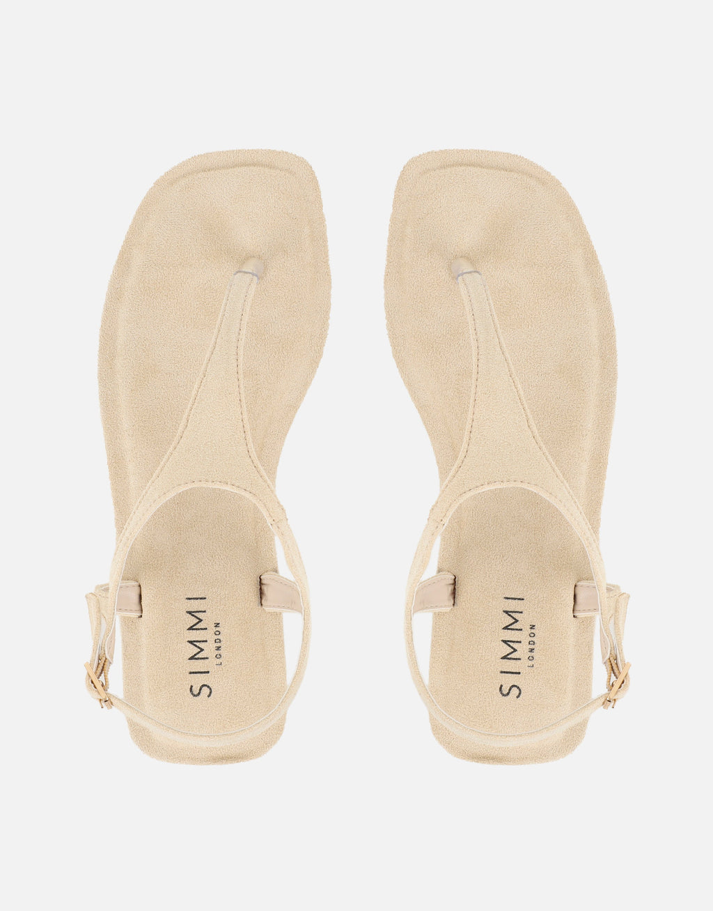 Perry Beige Suede Toe Thong Flat Sandals
