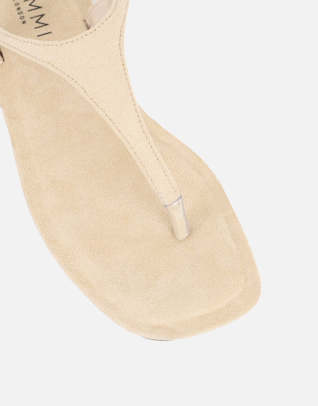 Perry Beige Suede Toe Thong Flat Sandals