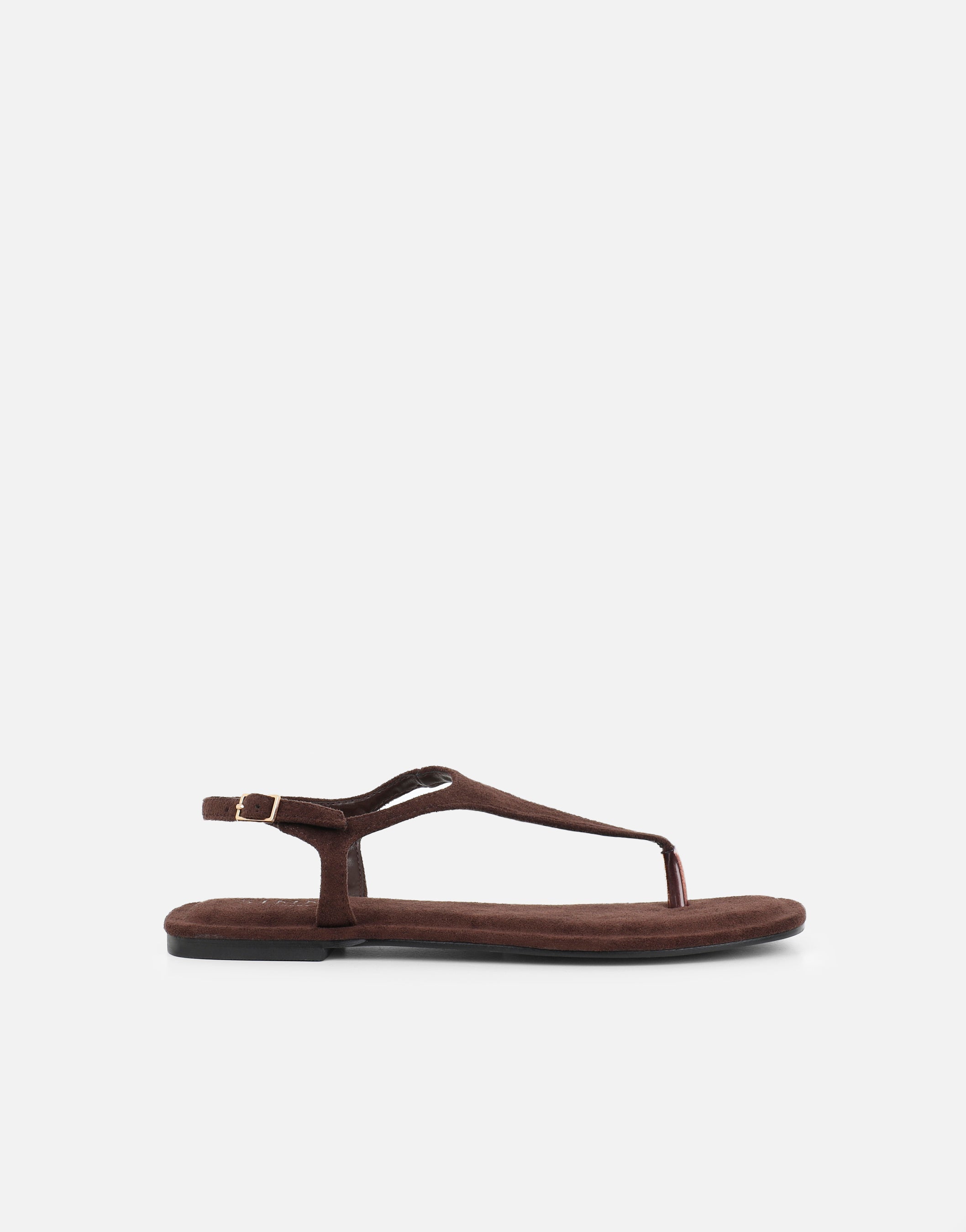 Perry Brown Suede Toe Thong Flat Sandals