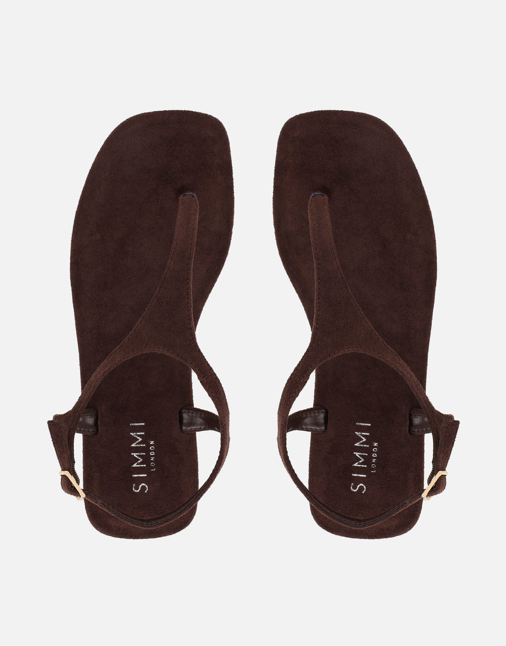 Perry Brown Suede Toe Thong Flat Sandals
