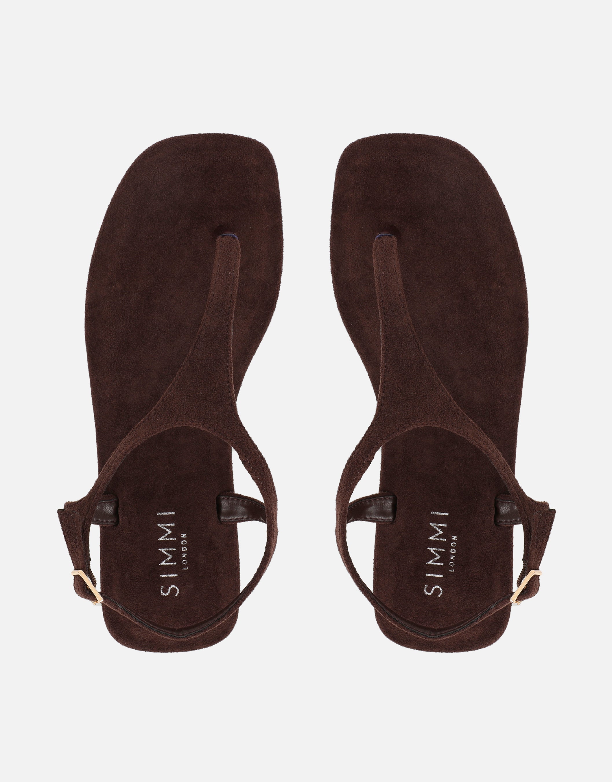 Perry Brown Suede Toe Thong Flat Sandals
