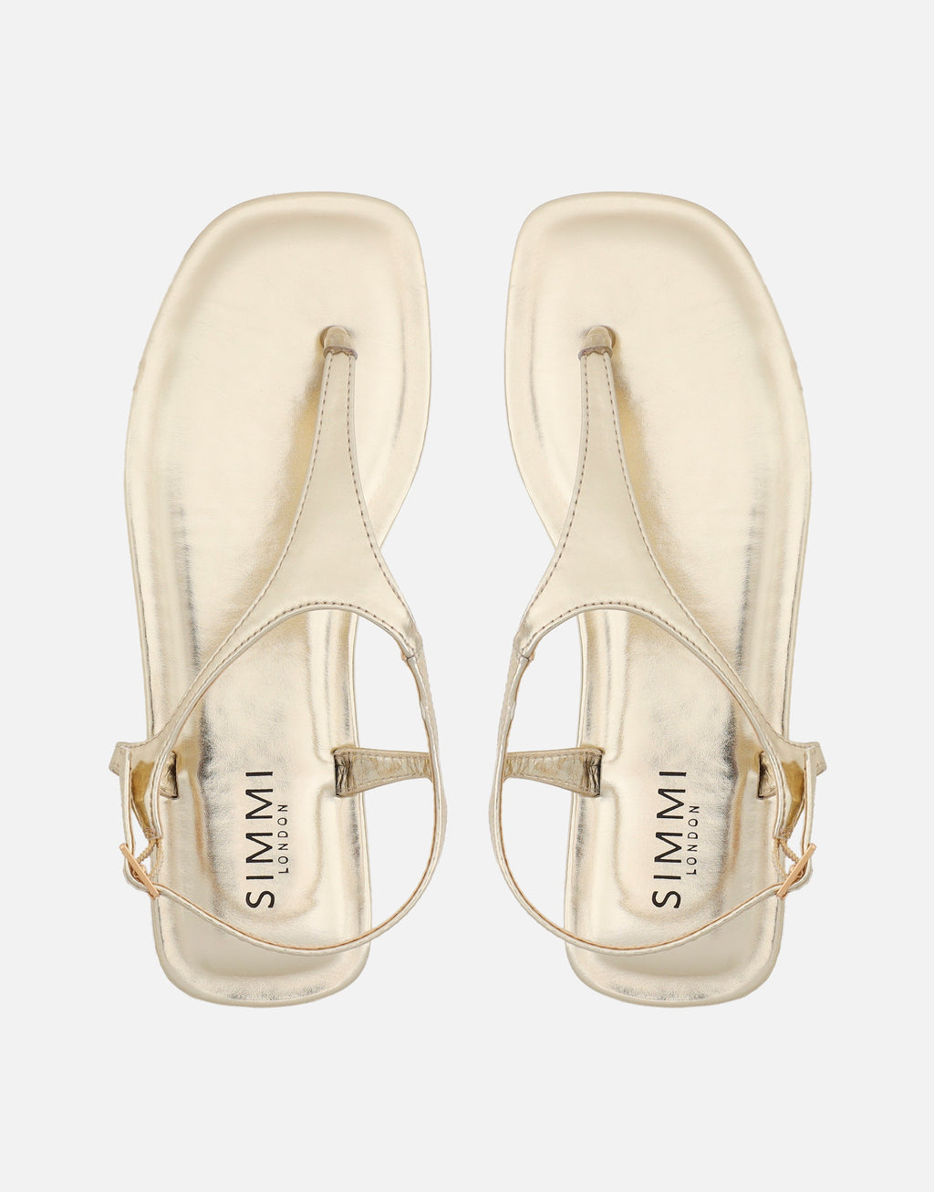 Perry Gold Metallic Toe Thong Flat Sandals