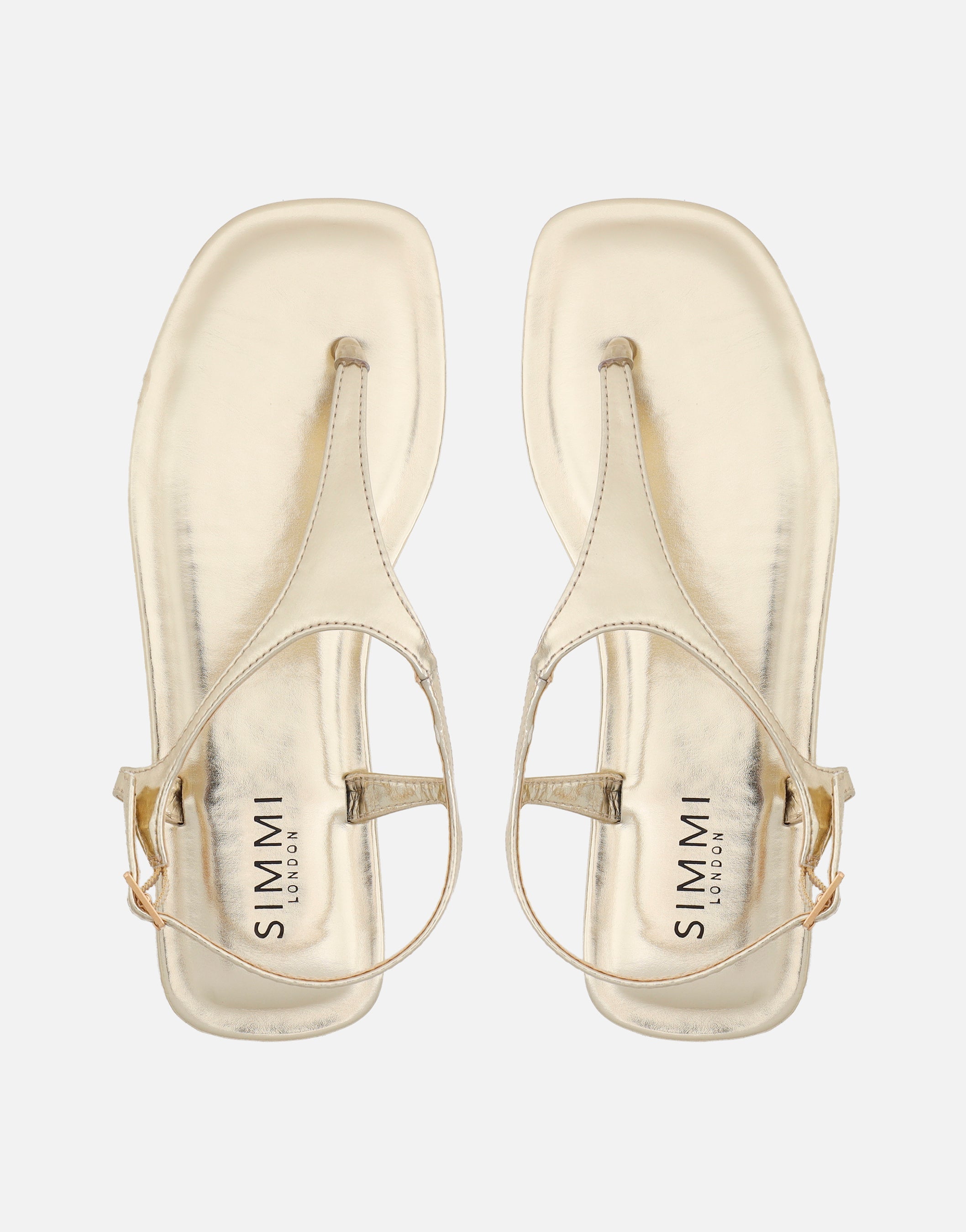 Perry Gold Metallic Toe Thong Flat Sandals