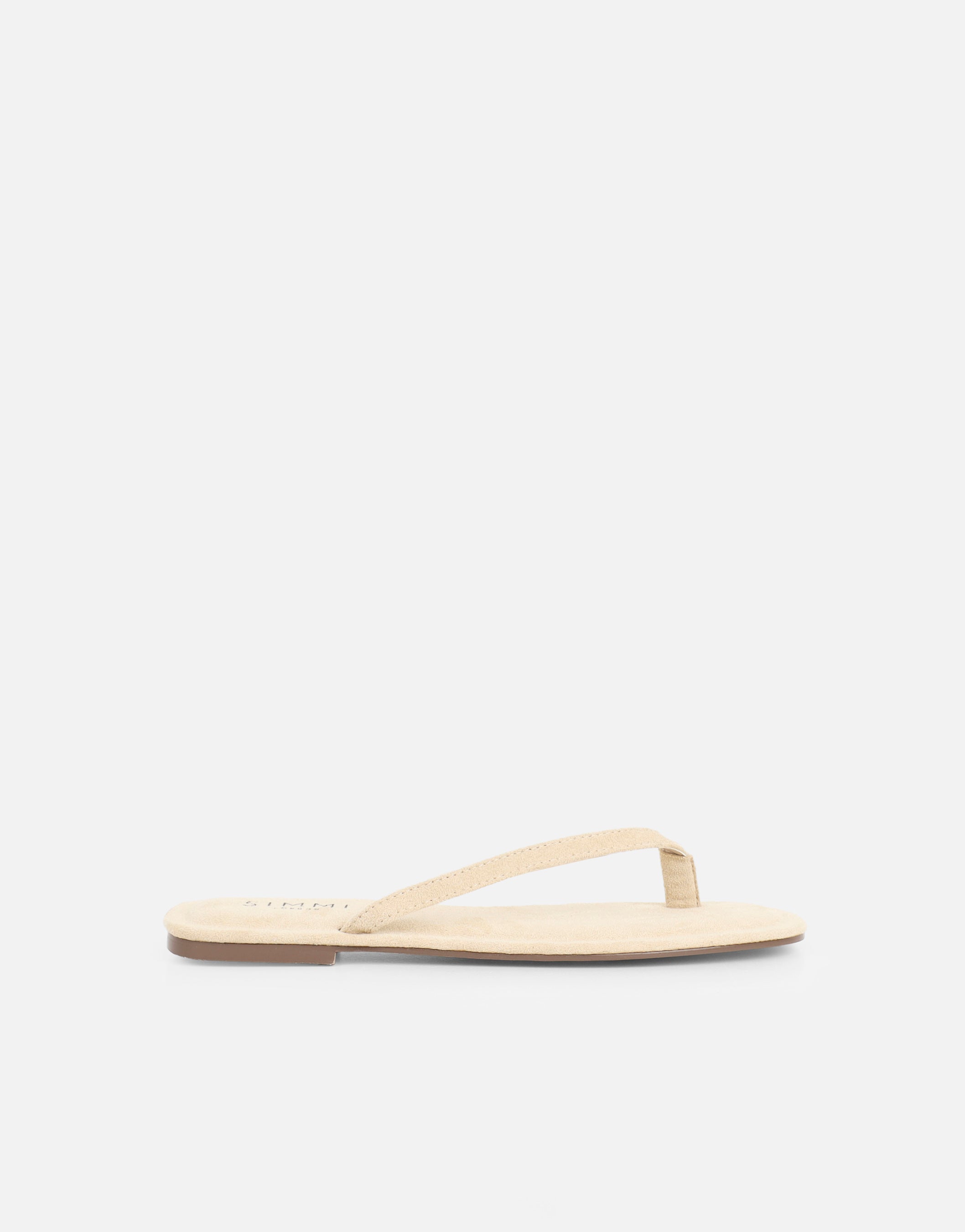 Kima Beige Suede Flat Sandals