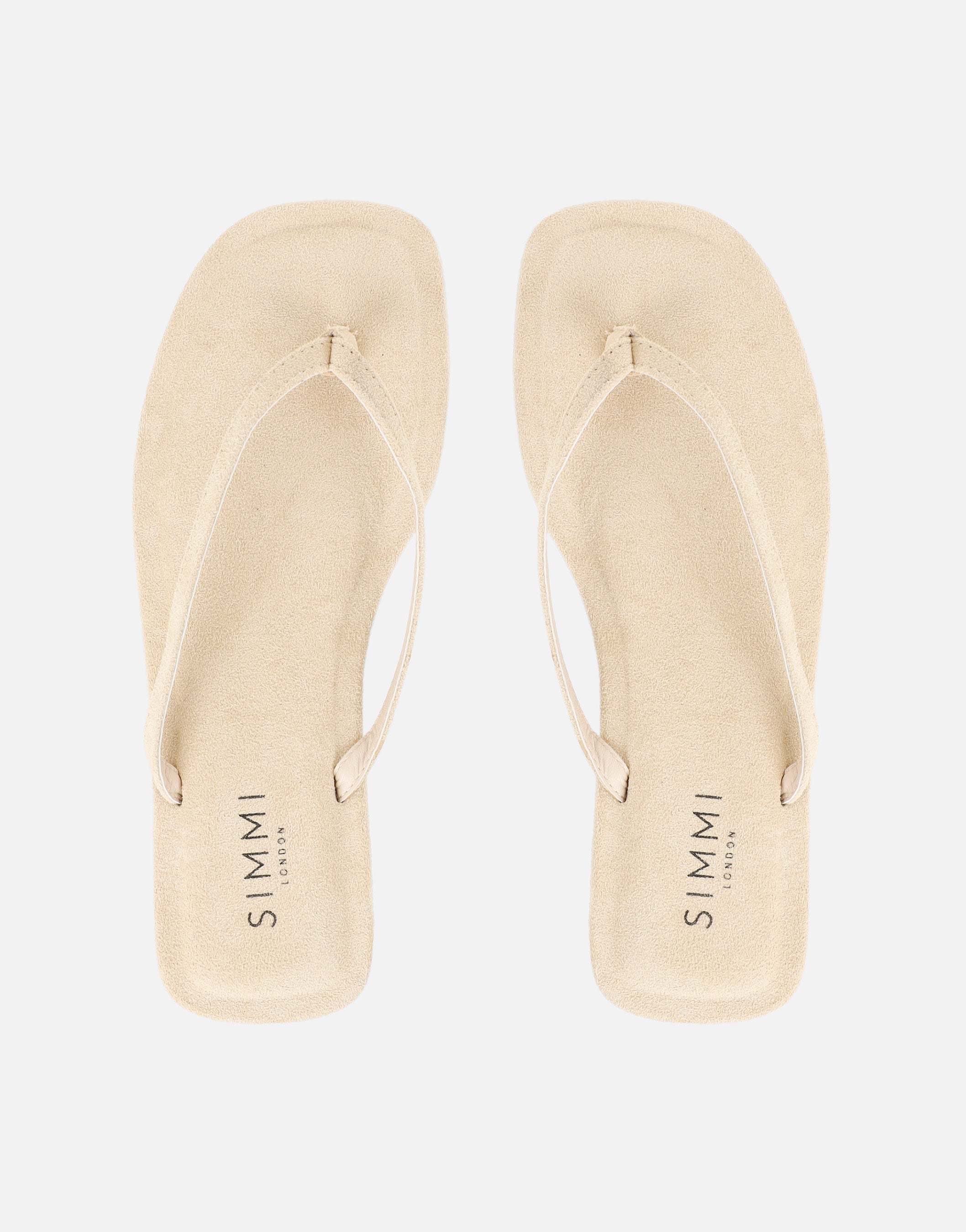 Kima Beige Suede Flat Sandals