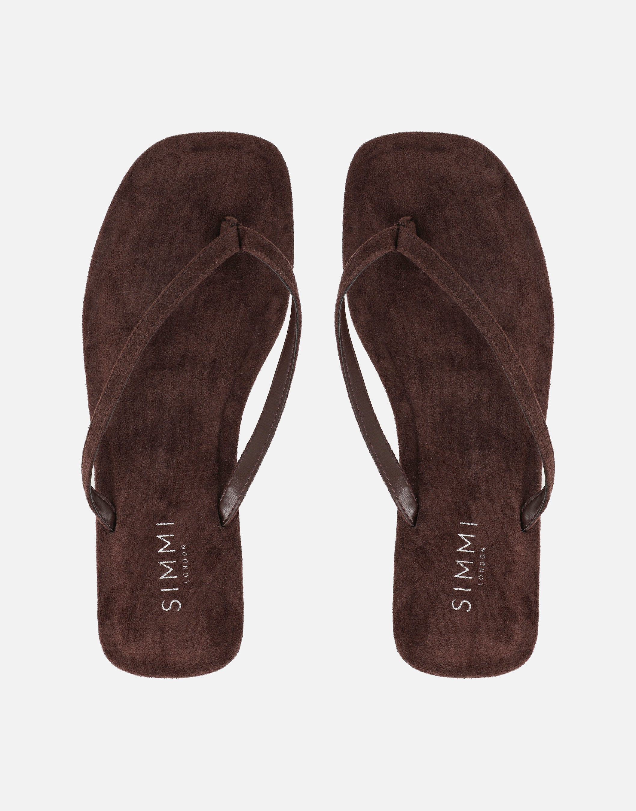 Kima Brown Suede Flat Sandals