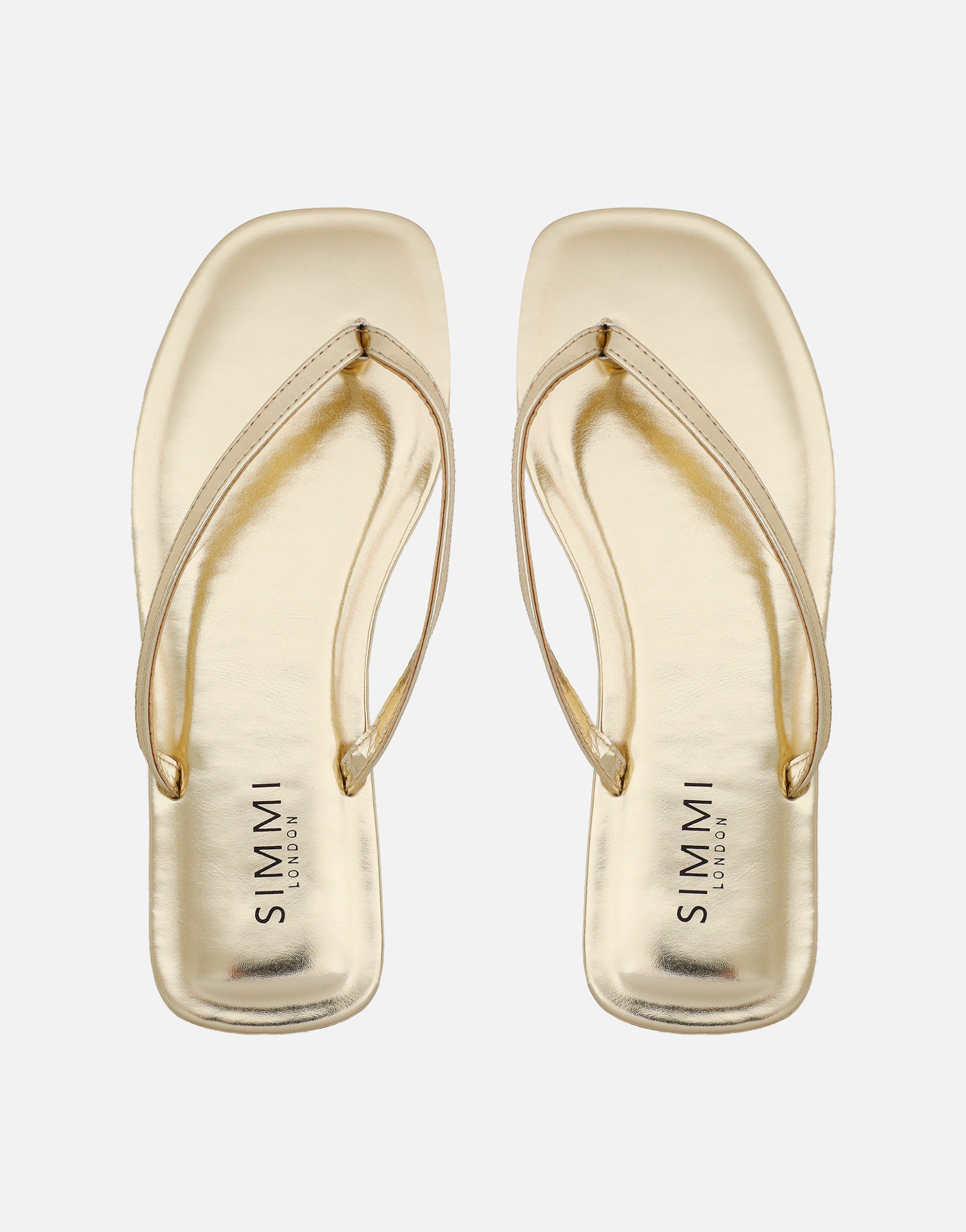 Kima Gold Metallic Flat Sandals