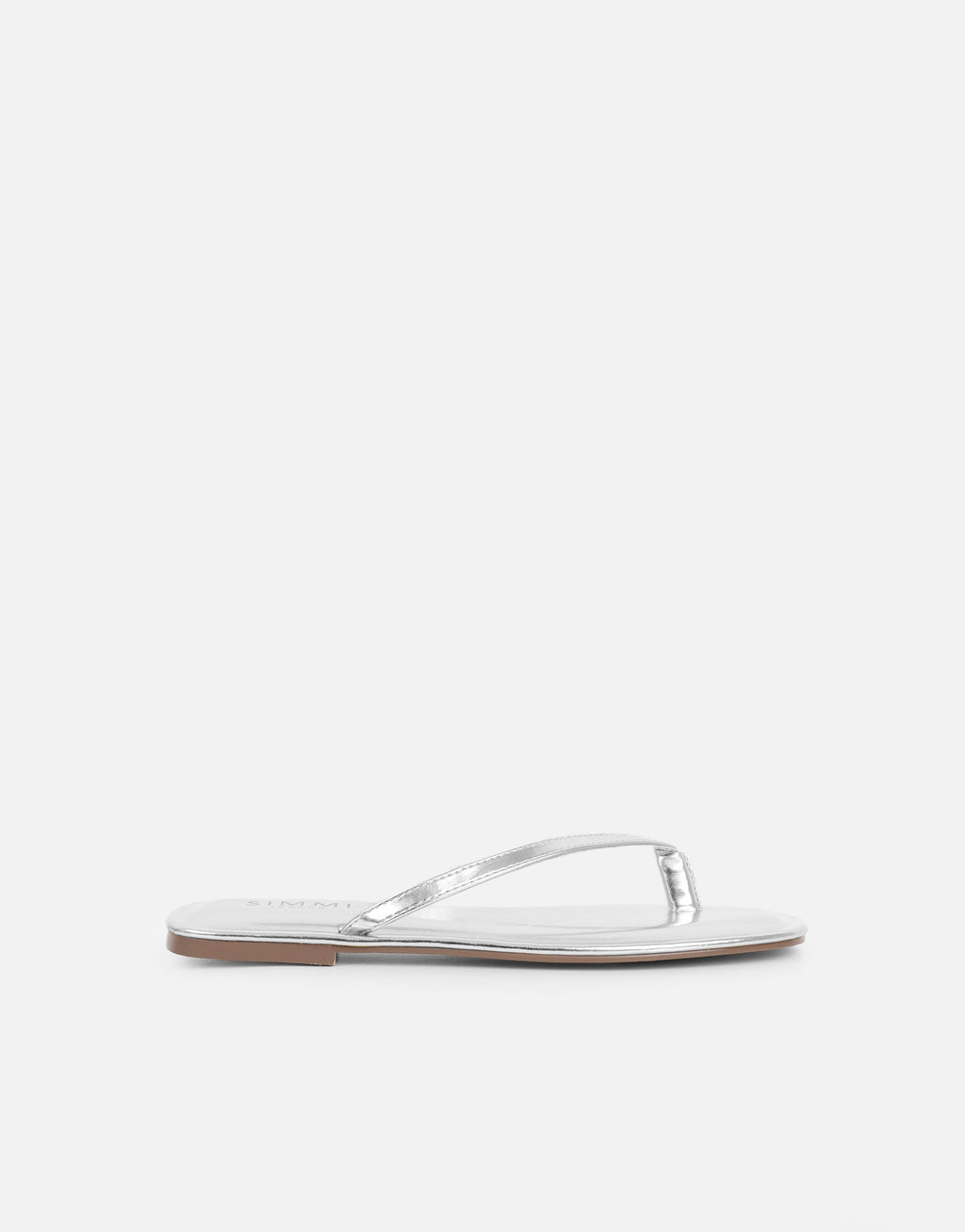 Kima Silver Metallic Flat Sandals