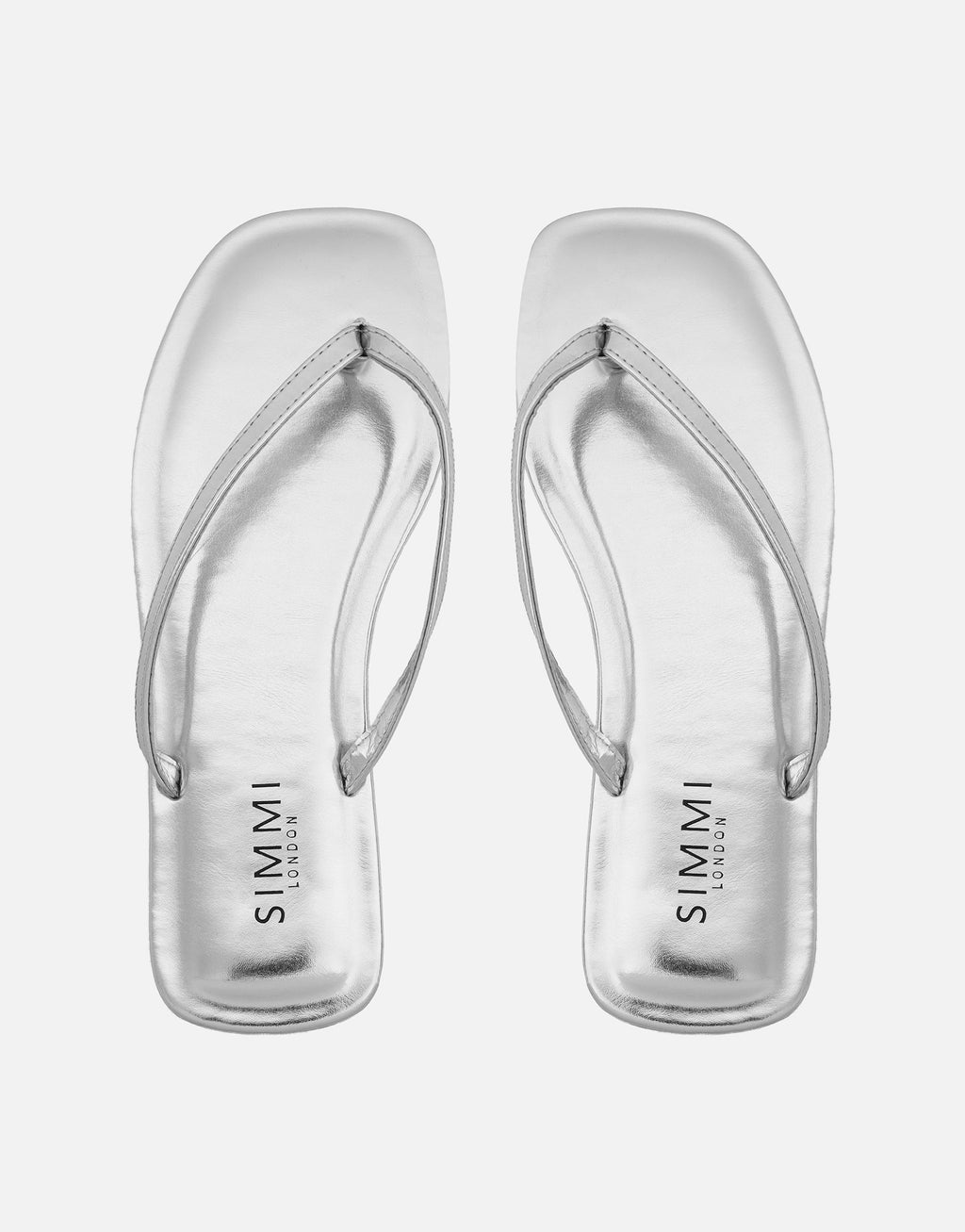 Kima Silver Metallic Flat Sandals