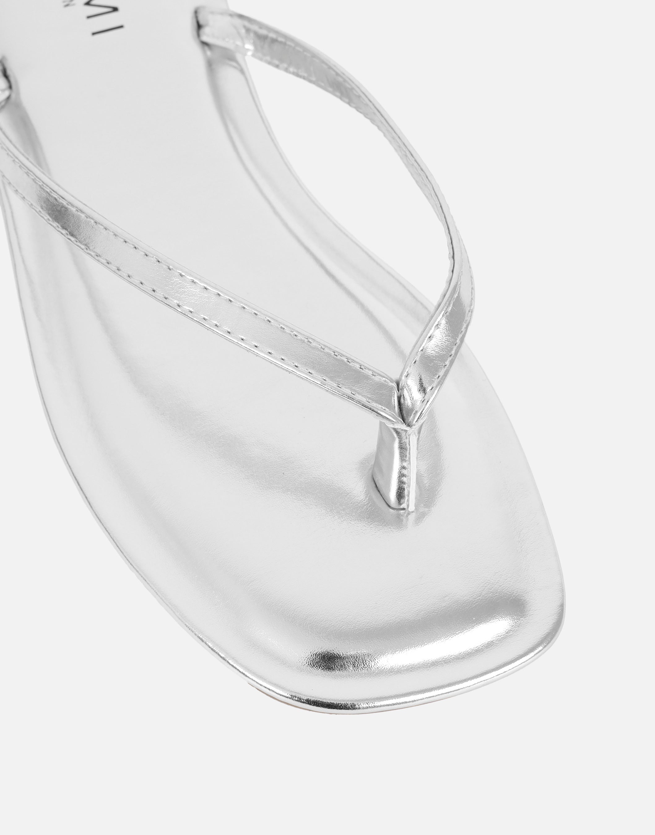 Kima Silver Metallic Flat Sandals