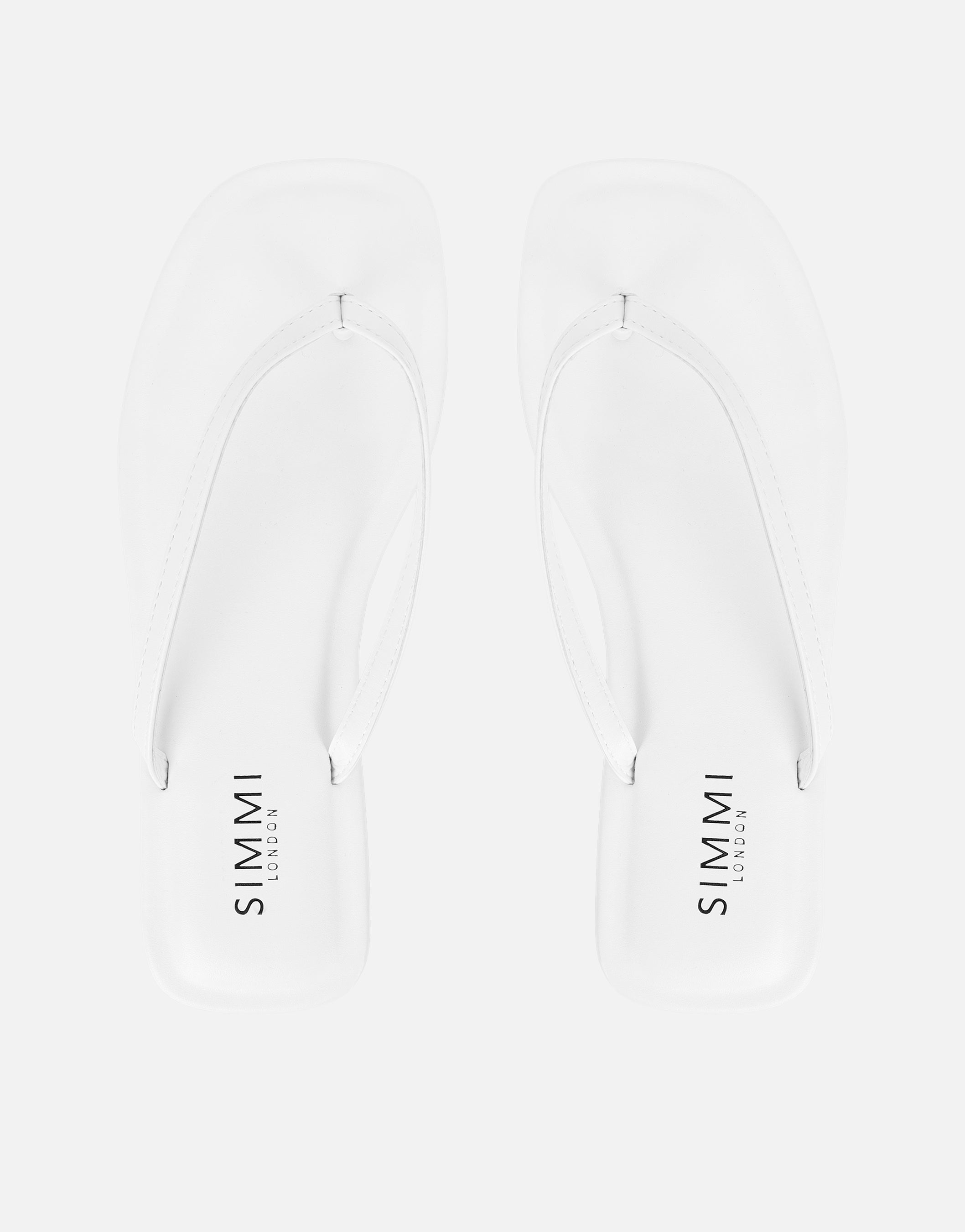 Kima White Flat Sandals