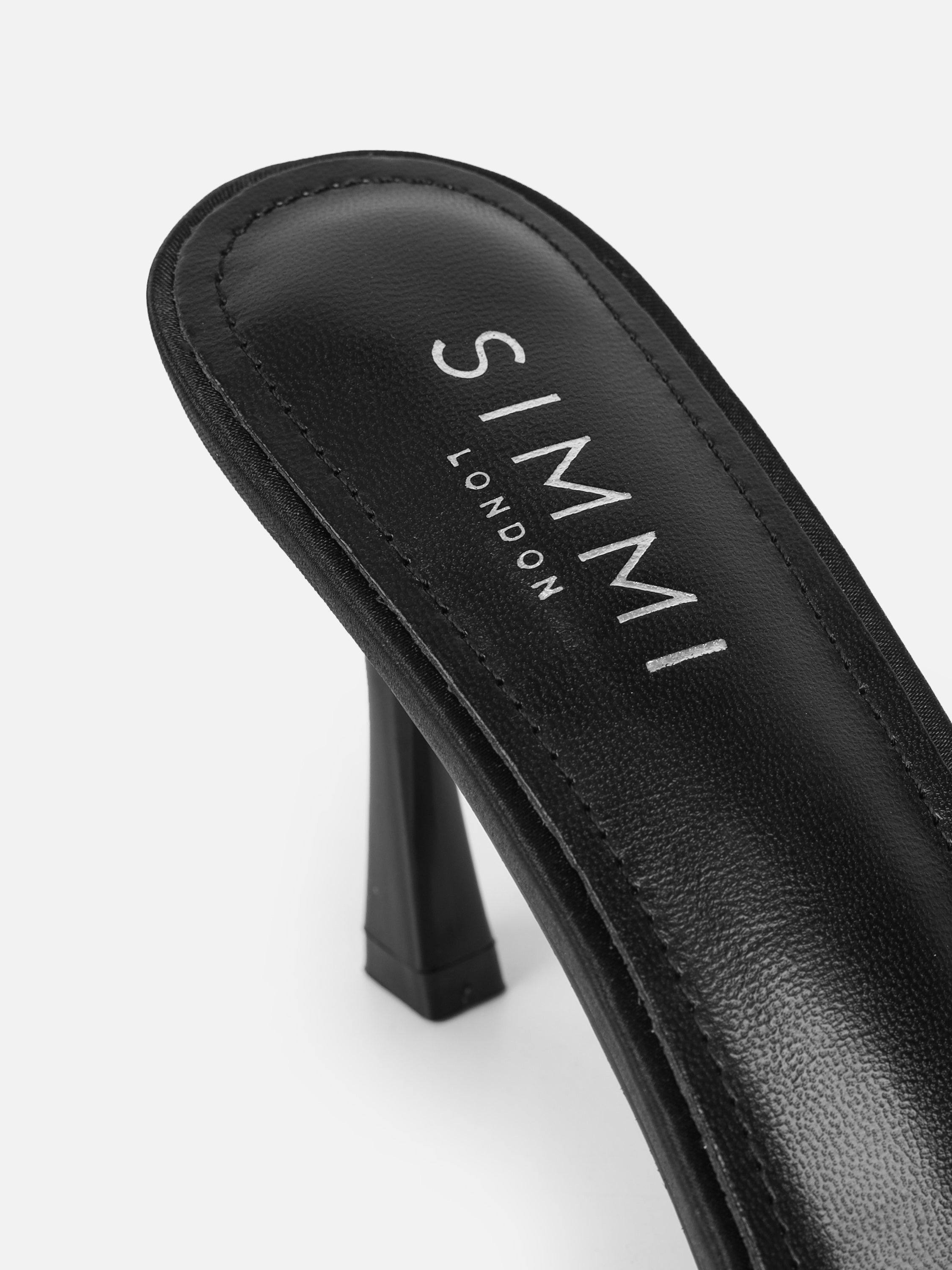 Polen Black Satin Bow Detail Mules