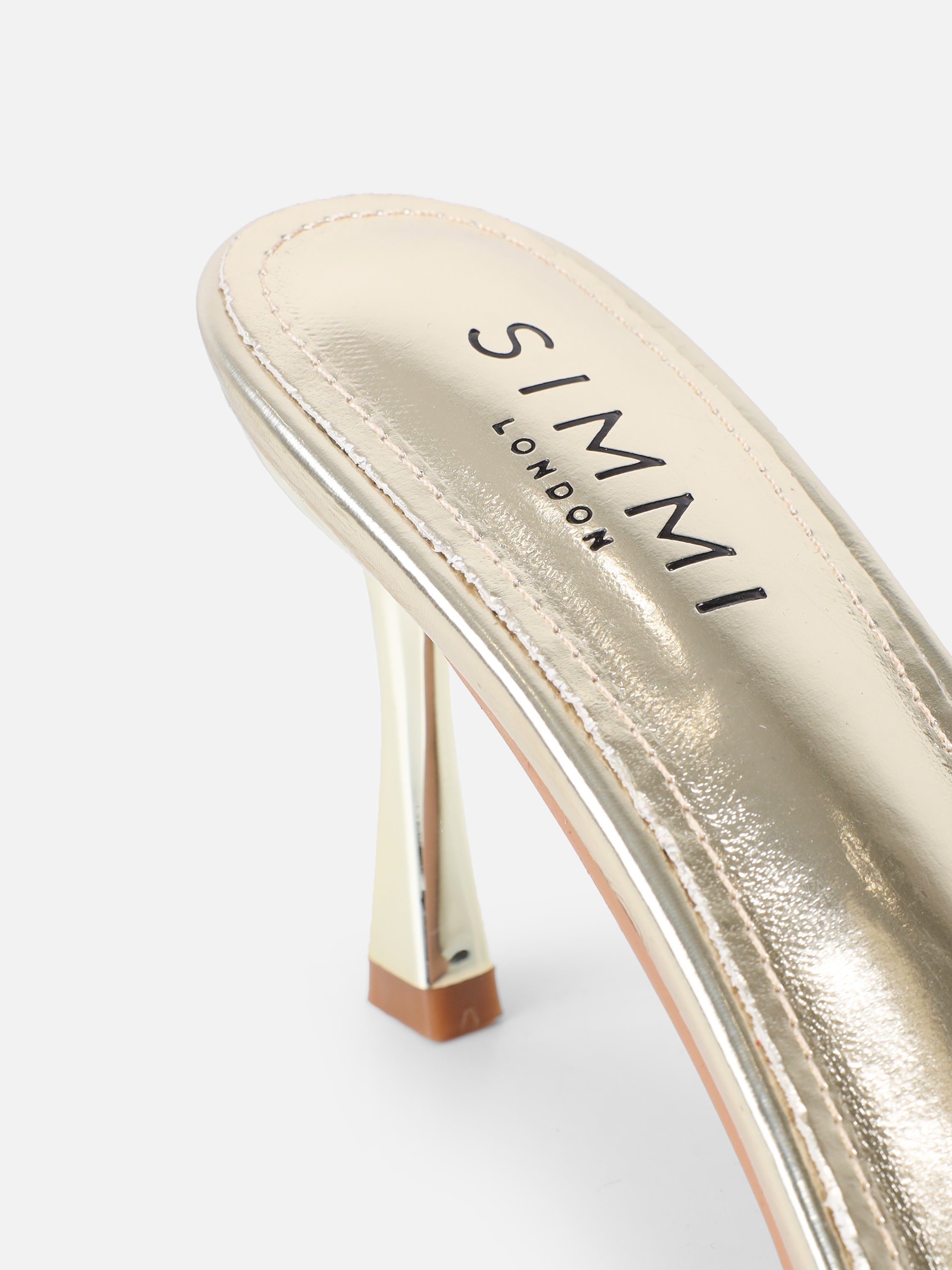 Polen Gold Metallic Bow Detail Mules