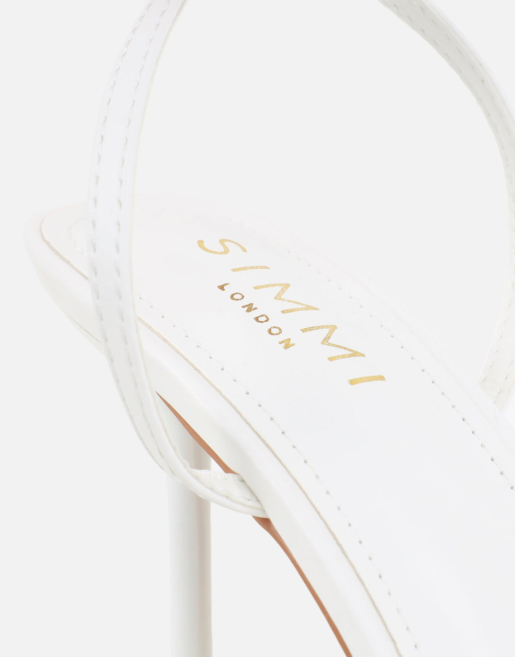 Priyanka White Bead Detail Heeled Sandals