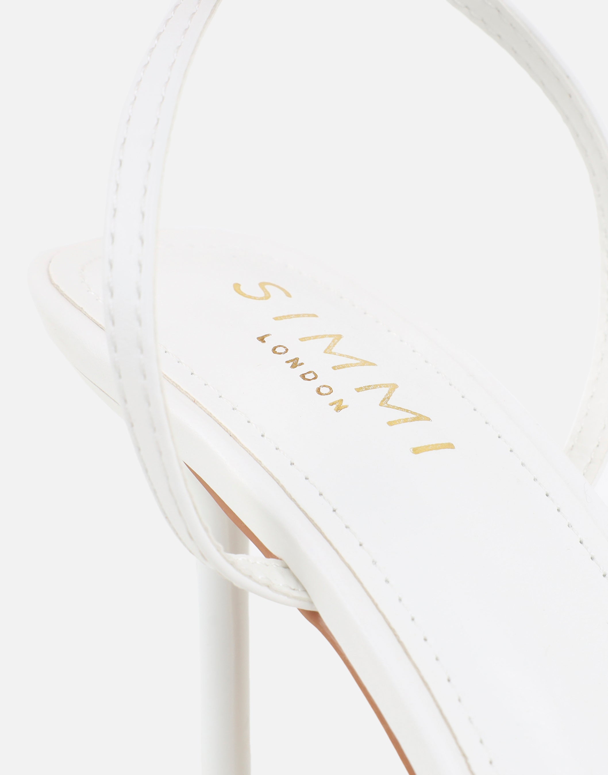 Priyanka White Bead Detail Heeled Sandals